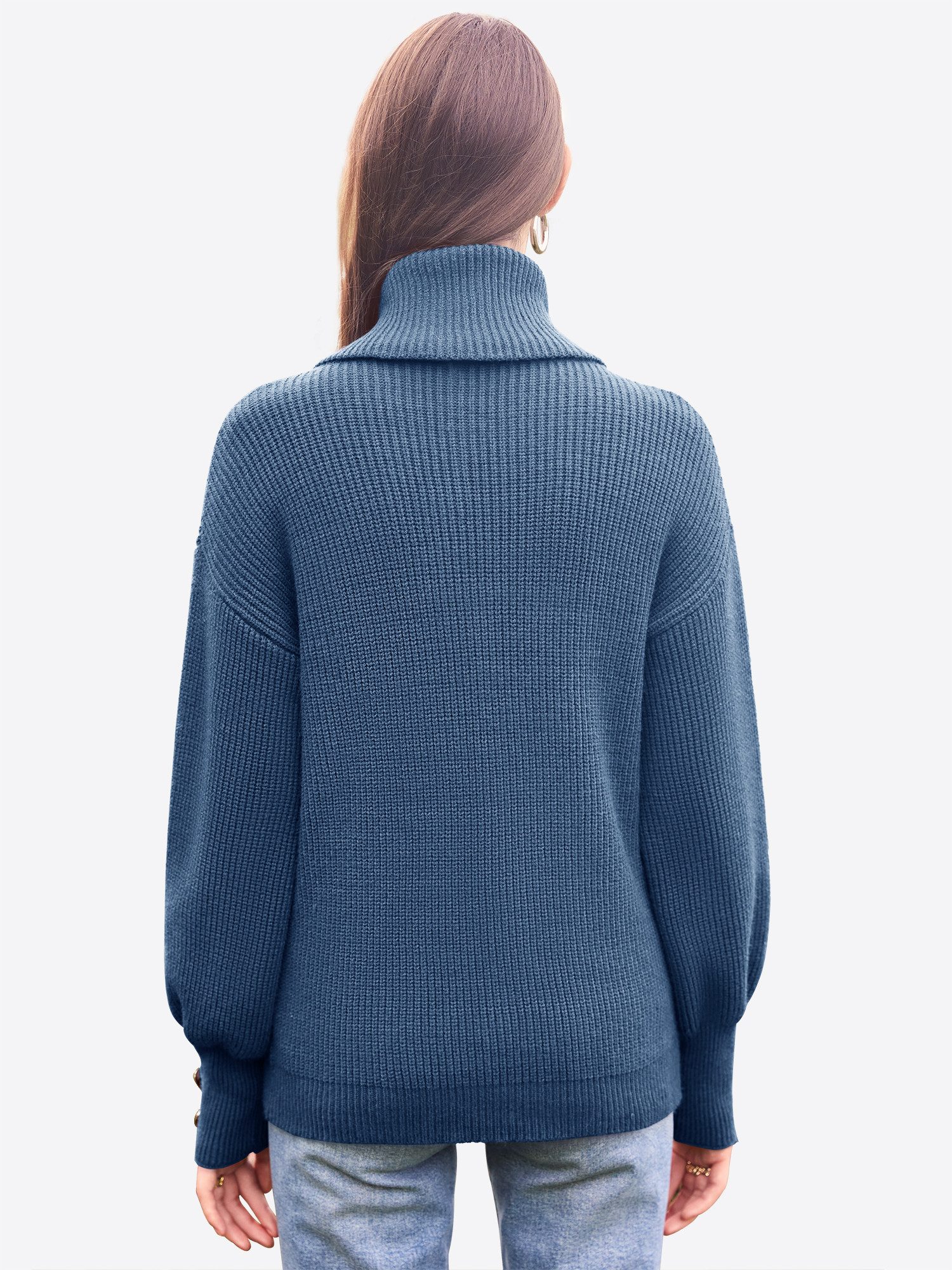 Imily Bela Sweater Damen Oversize Strickpullover mit Rollkragen (Packung, 1 günstig online kaufen