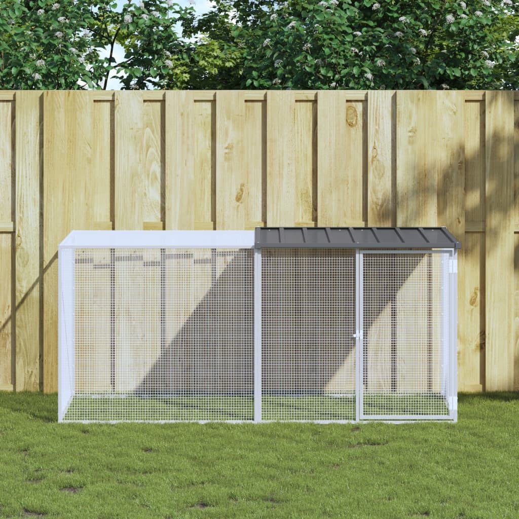 vidaXL Voliere 203 x 98 x 90 cm Hühnerkäfig mit Dach Anthrazit 203x98x90 cm Verzinkte