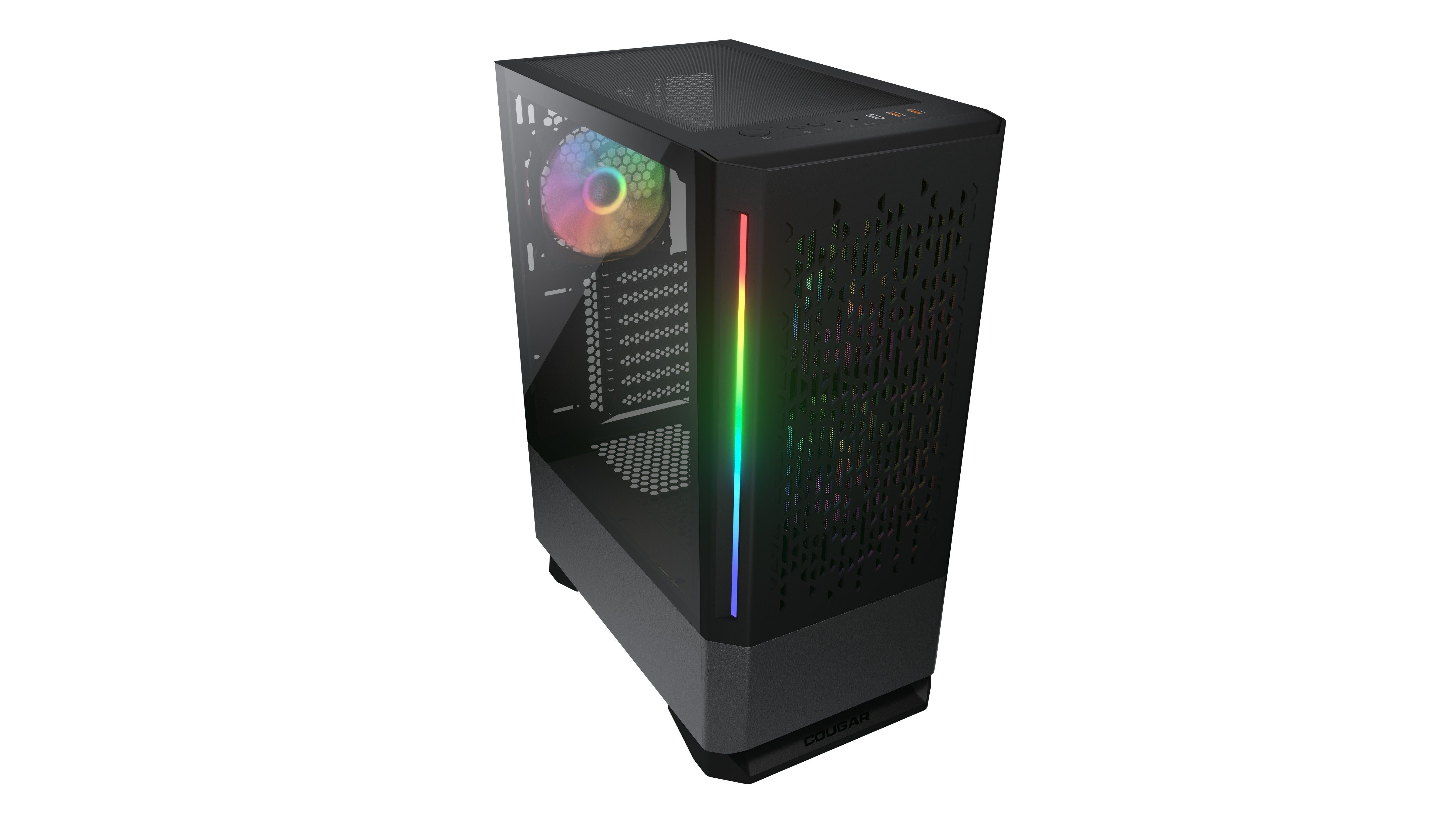 Cougar PC-Gehäuse Mid Tower Gehäuse MX430 Air RGB-Beleuchtung, (Einzelprodukt), Gute Kühlleistung bereits ab Werk