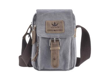 Greenburry Umhängetasche Vintage Hemp, kleine Schultertasche, Hanf und Leder