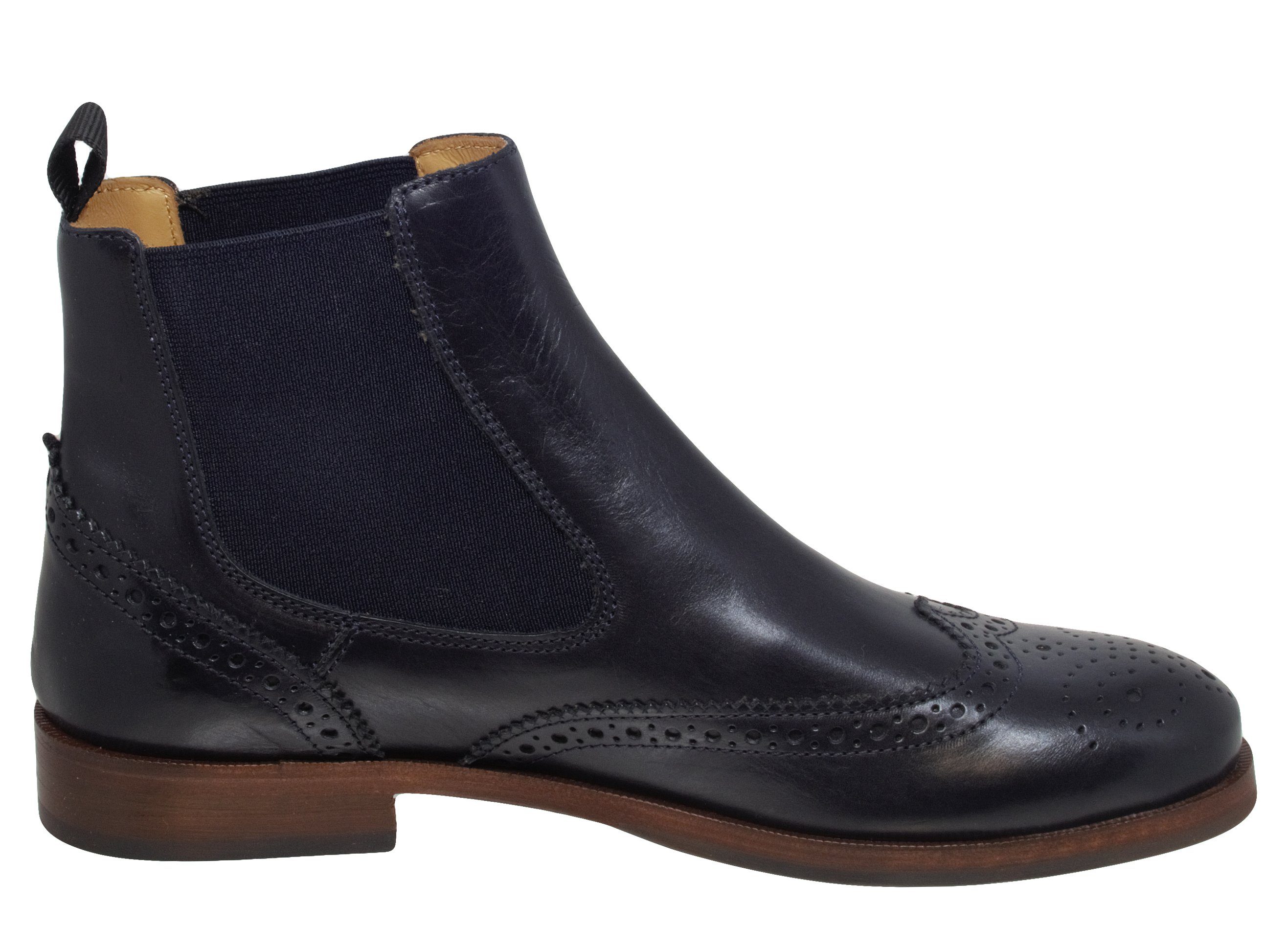 Gallucci Gallucci 5078 Stiefeletten Chelsea Boots Leder Budapester blau Stiefelette