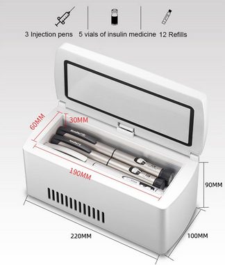 DOPWii Kühlbox Medizin-Kühlbox,Mini Medikamente Kühlung,Kühlschrank,22*10*9cm