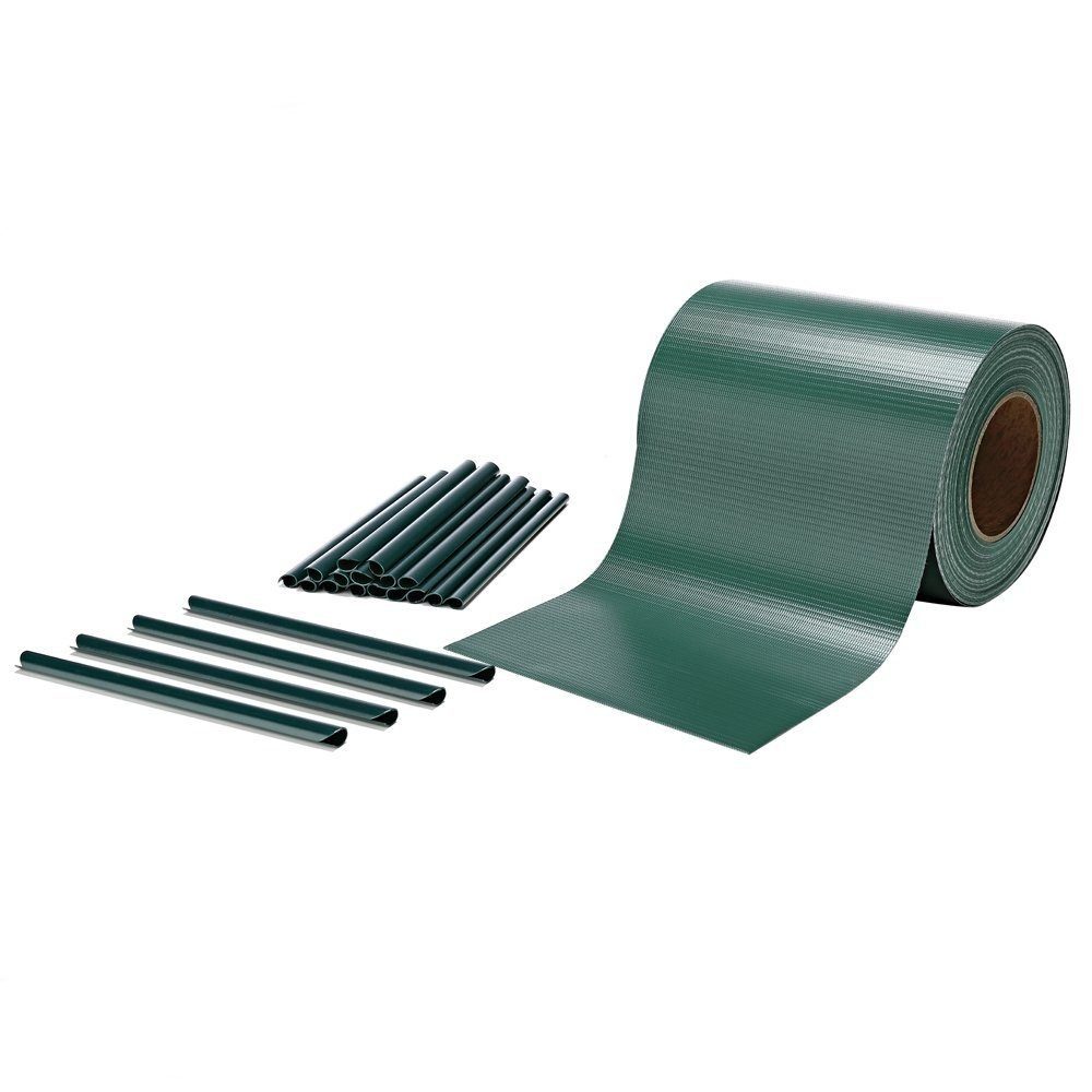 Melko Doppelstabmattenzaun PVC Sichtschutzstreifen 35 o. 65 Meter Grau Grün Zaunblende Folie, (Stück, Sichtschutz mit Clips), Blickdichte Qualität