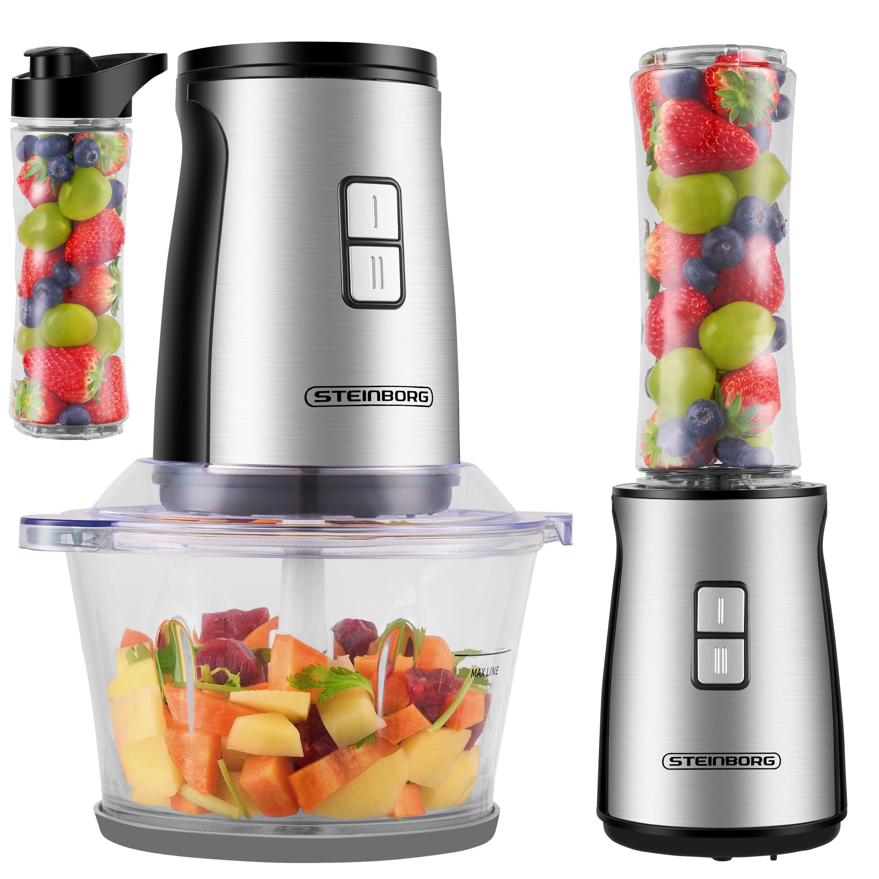 STEINBORG Standmixer SB-2650, 500 W, 1,8 Liter Fassungsvermögen, 4-Fach Edelstahlklingen