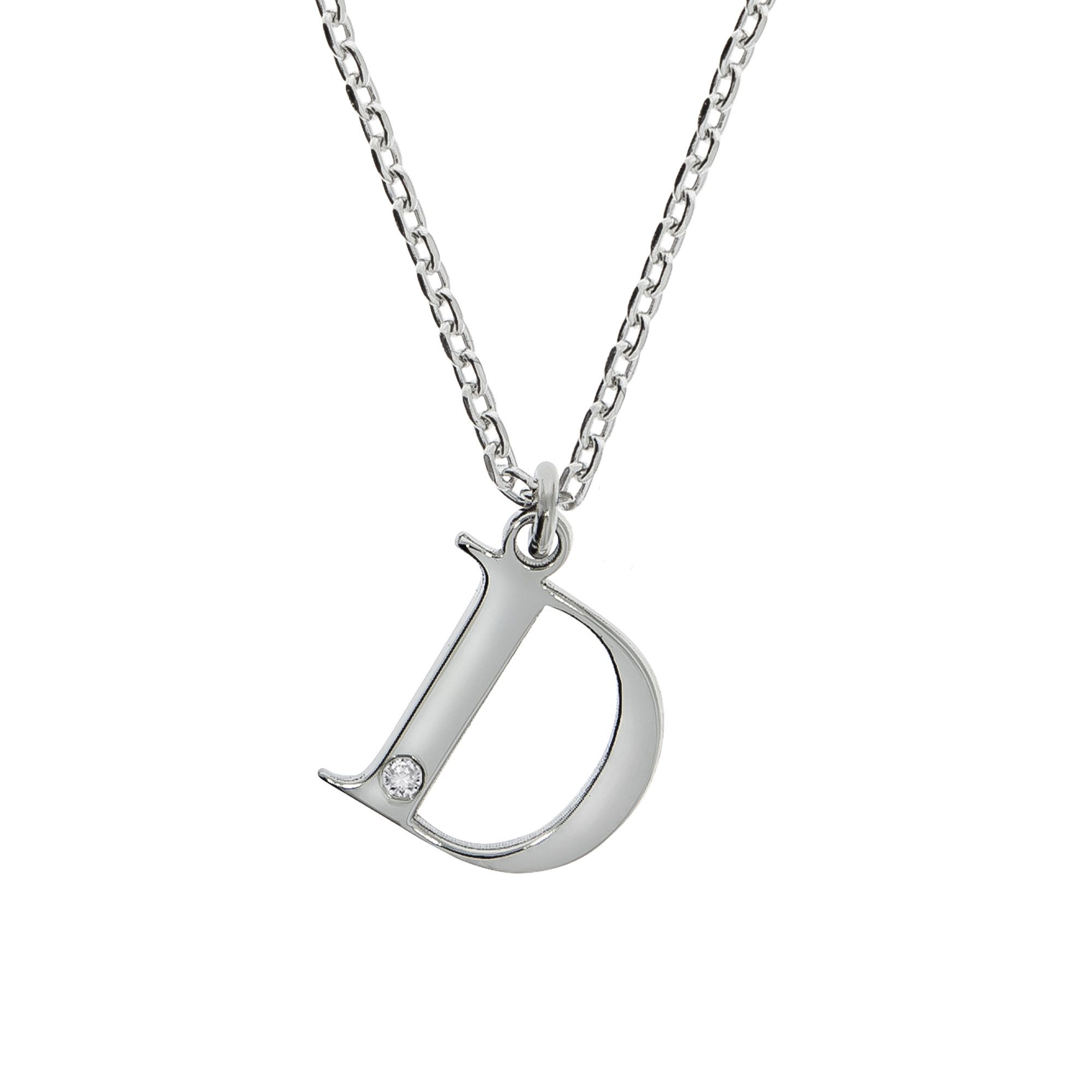 Diamonds by Ellen K. Kette mit Anhänger Silber 925 mit 1x Diamant 0,008ct. Buchstabe D