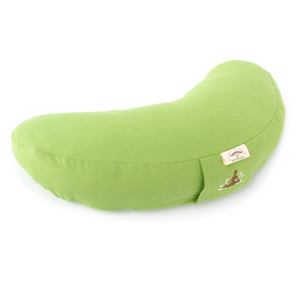 SEI Design Yogakissen Halbmond mit Buchweizenschalen Füllung, besticktes Meditationskissen