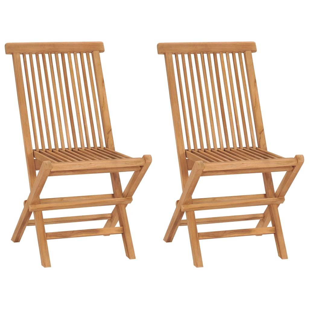 DOTMALL Gartenstuhl Klappbare Gartenstühle 2 Stk. Massivholz Teak