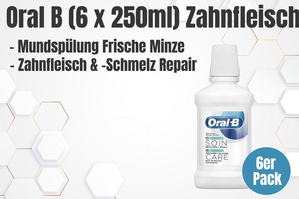 Oral-B Mundspülung, Oral B (6 x 250ml) Zahnfleisch u. Schmelz Repair Mundspülung Minze