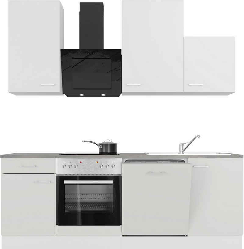 Flex-Well Küche Lucca, mit E-Geräten, Breite 220 cm, in vielen Farbvarianten erhältlich