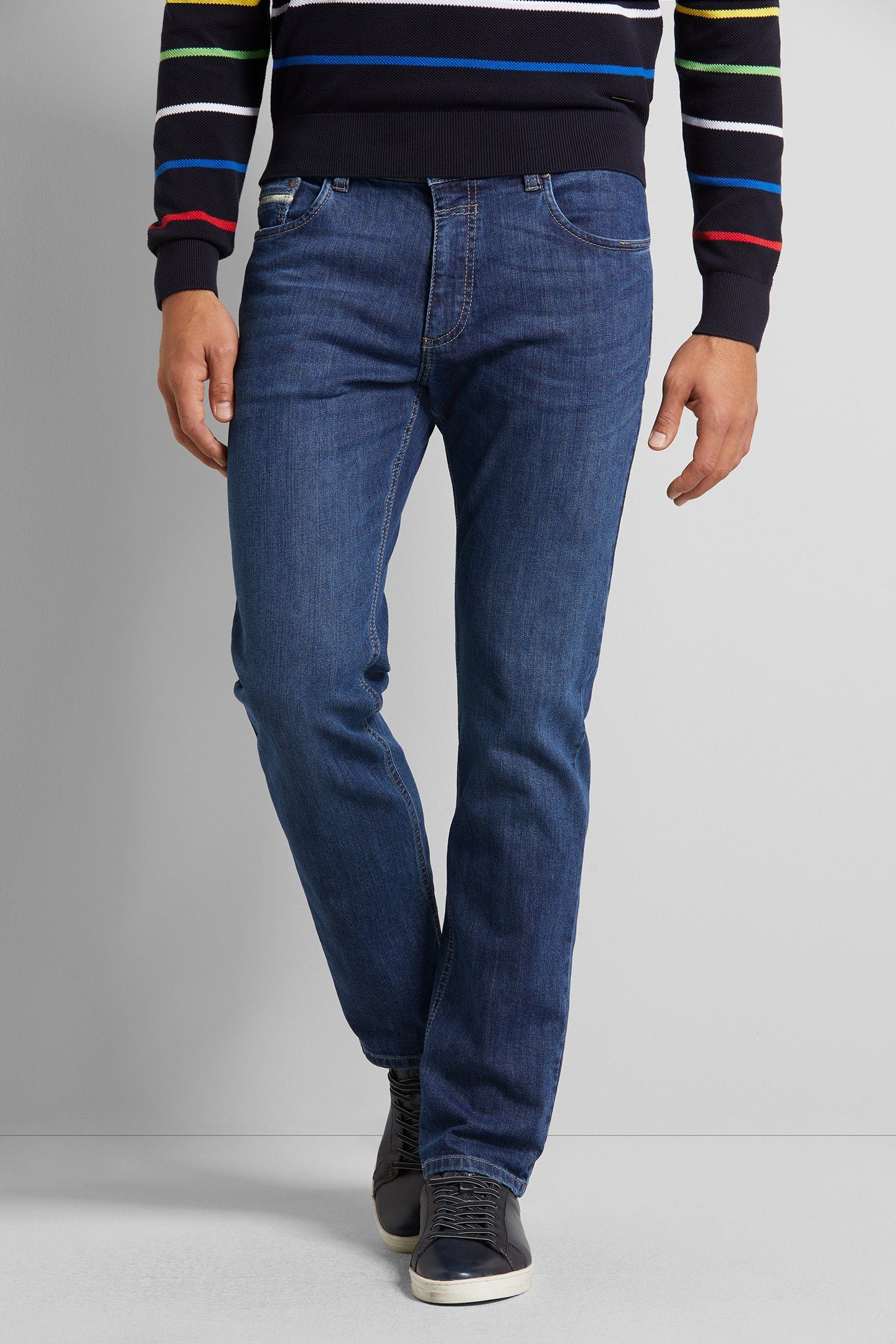 leichten 5-Pocket-Jeans Used einem bugatti mit Look blau