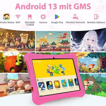 Veidoo für Kinder Octa-Core-Prozessor, WiFi 6 Tablet (10", 128 GB, Android 13, Augenschutz, IPS-Bildschirm, Kindersicherungs-App)