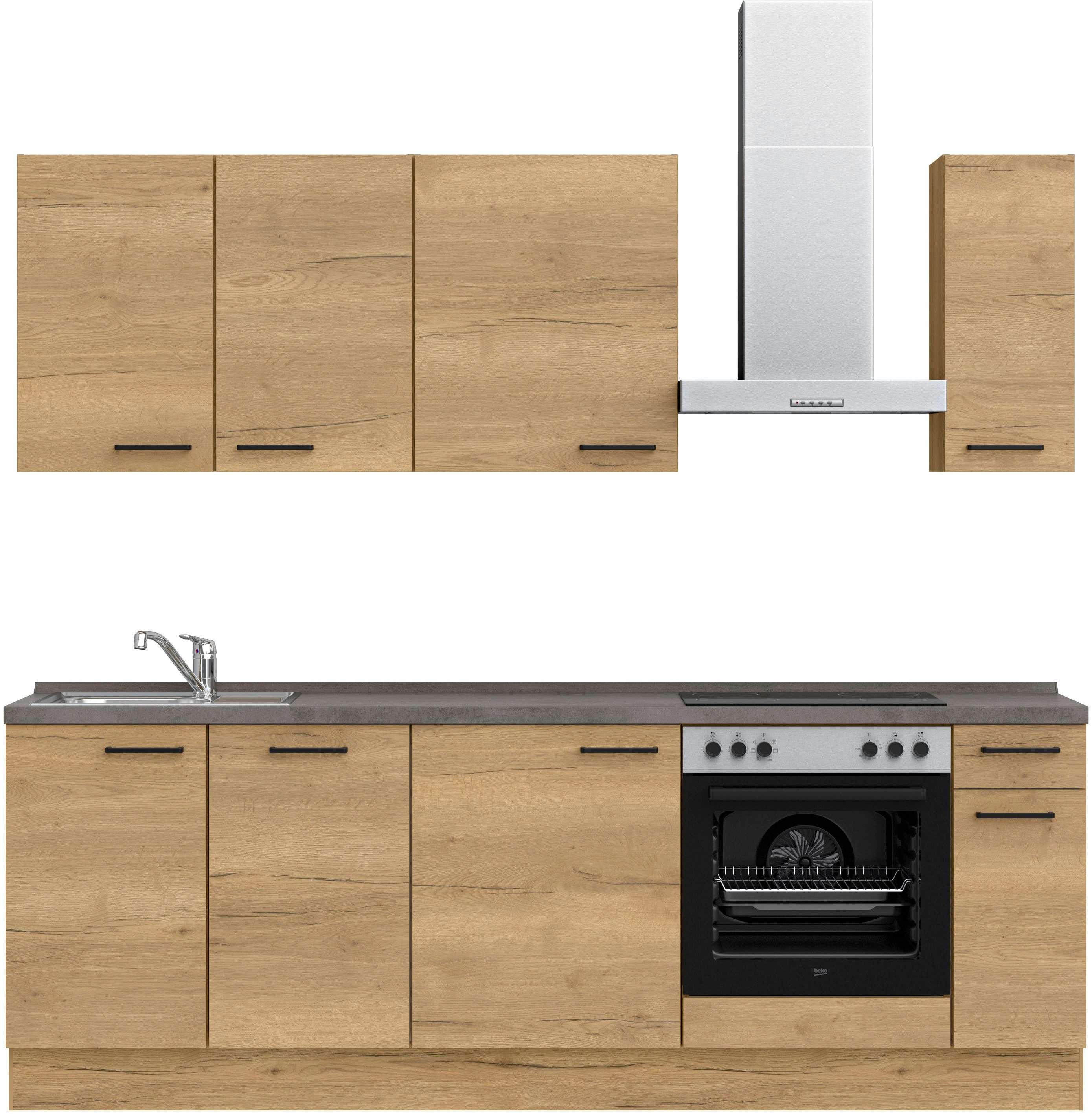 nobilia® Кухніzeile "Structura I", vormontiert, Ausrichtung wählbar, Breite 240 cm, wahlw. mit E-Geräten