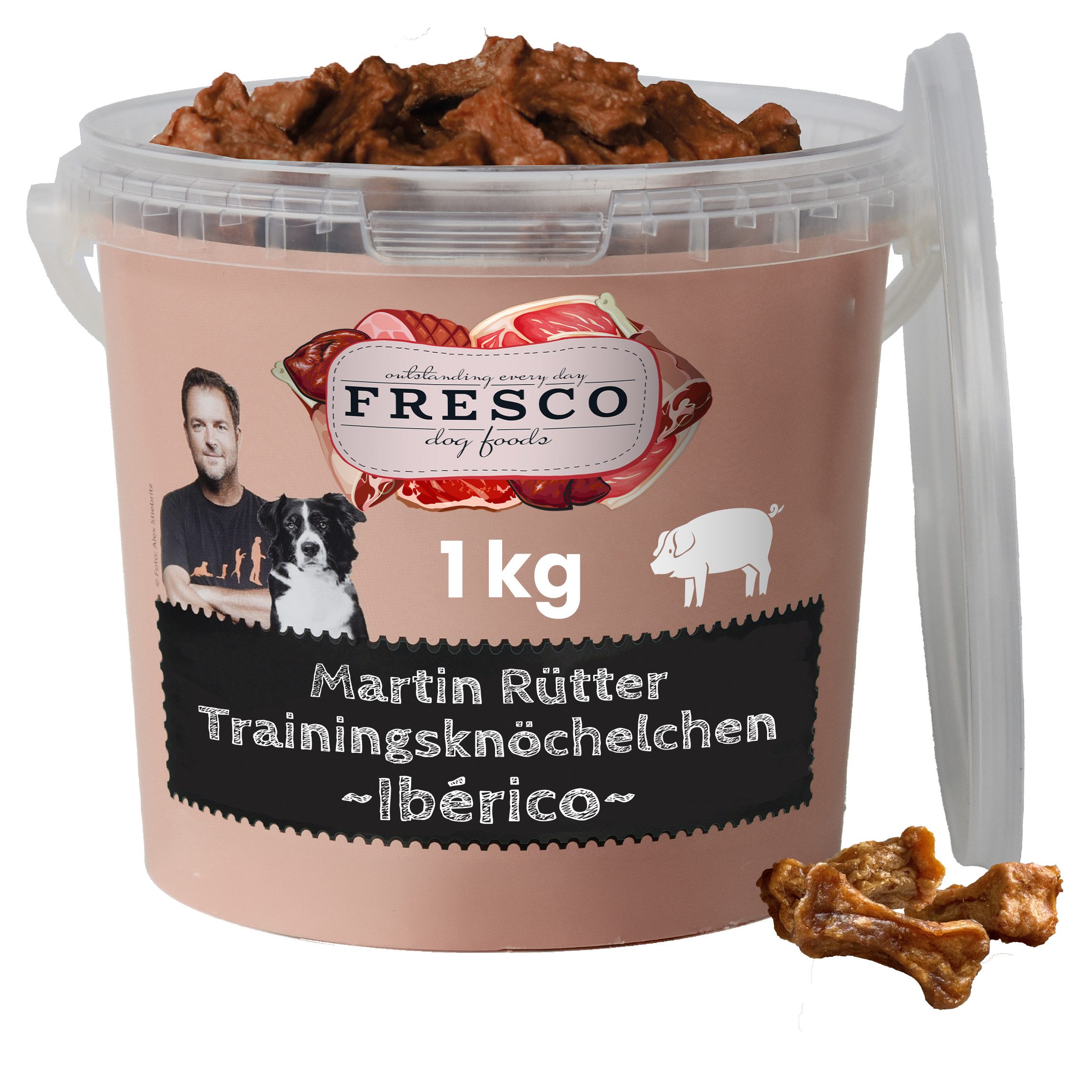 Fresco Dog Martin Rütter Trainingsknöchelchen Ibérico 1kg, gesunde Hunde Leckerli, Snack für: Hunde, Hypoallergen, getreidefrei, zuckerfrei