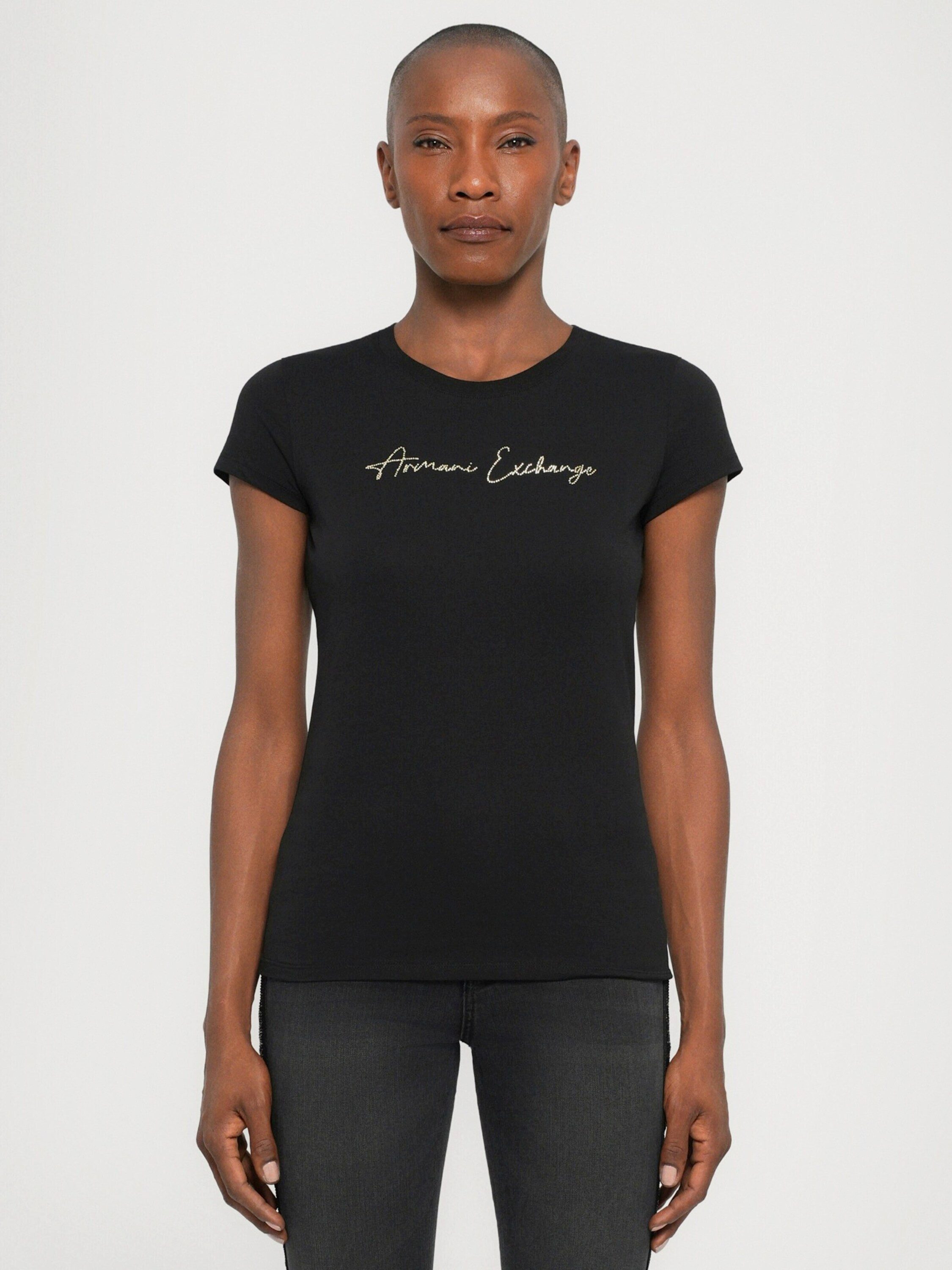 ARMANI EXCHANGE T-Shirt (1-tlg) Ziersteine