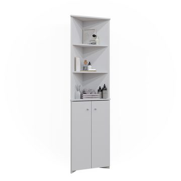 Livinity® Hochschrank Eckschrank Fynn Weiß