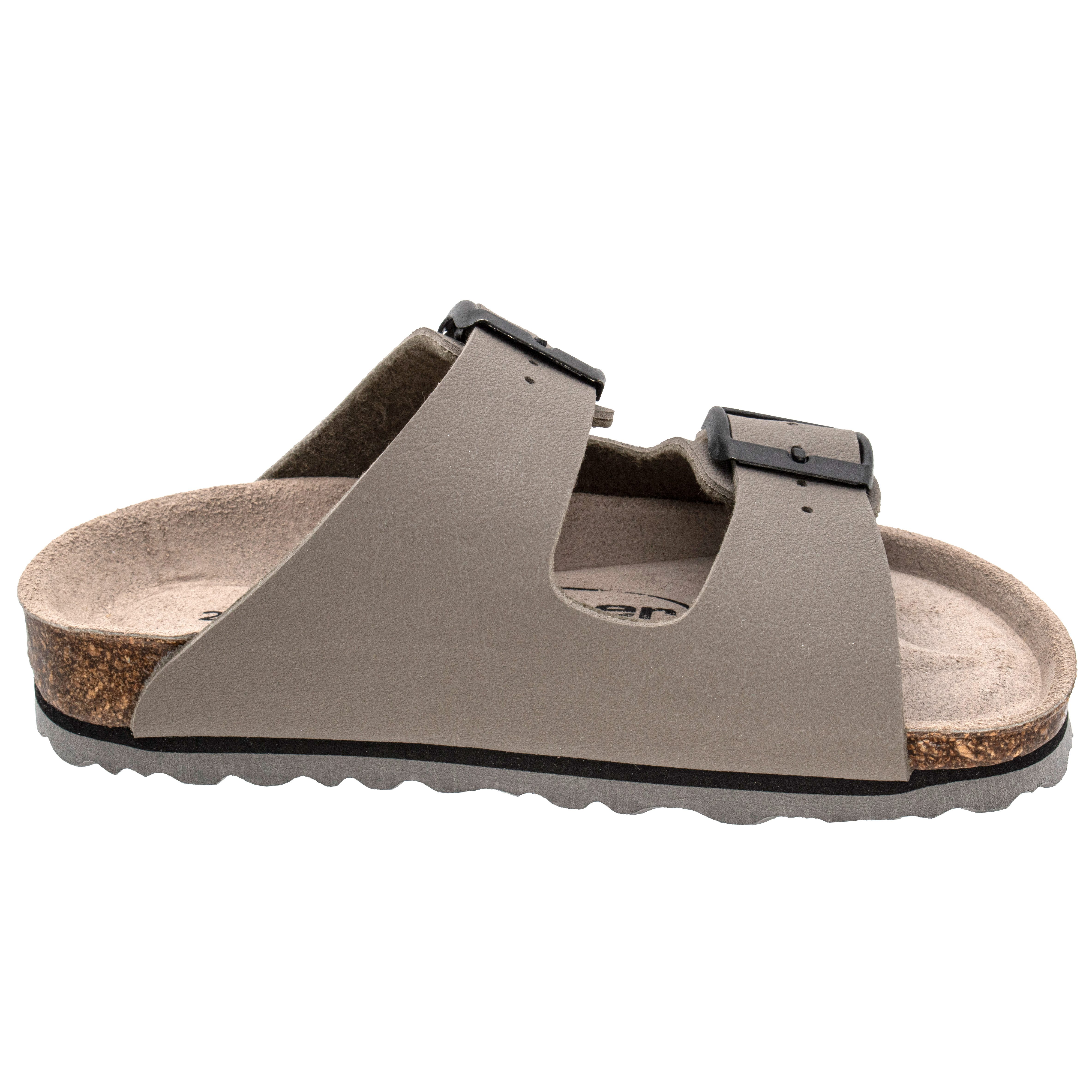 Fischer-Markenschuh Hawaii Pantolette aus Vegano, mit Fleecefutter und ergonomisch geformten Lederfußbett