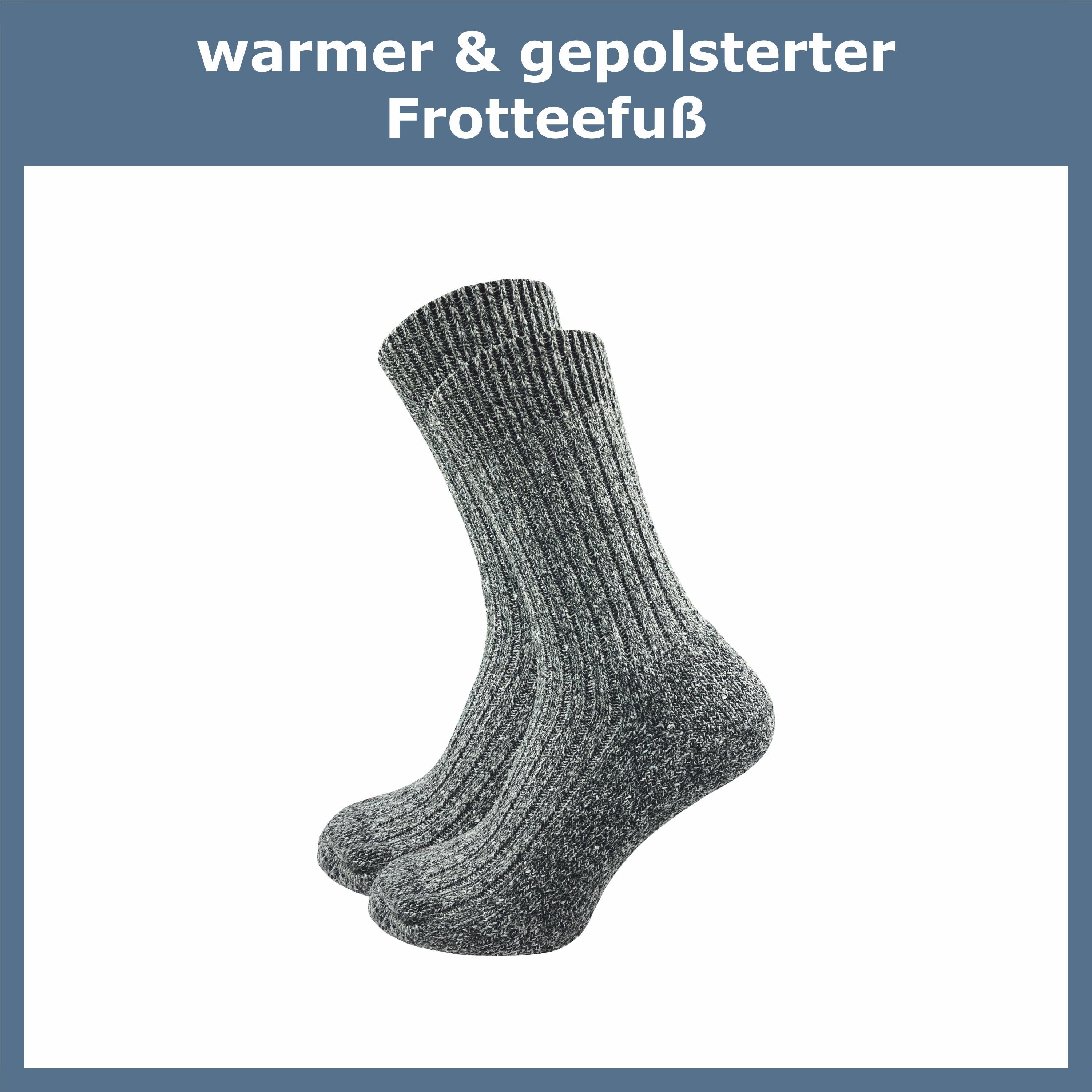 grau Thermosocke (10 Dickes Herren Plüschsohle gegen Wintersocken - für Füße GAWILO 70% - Norwegersocken kalte Fersenpolster für aus und Wolle warme Paar) Füße