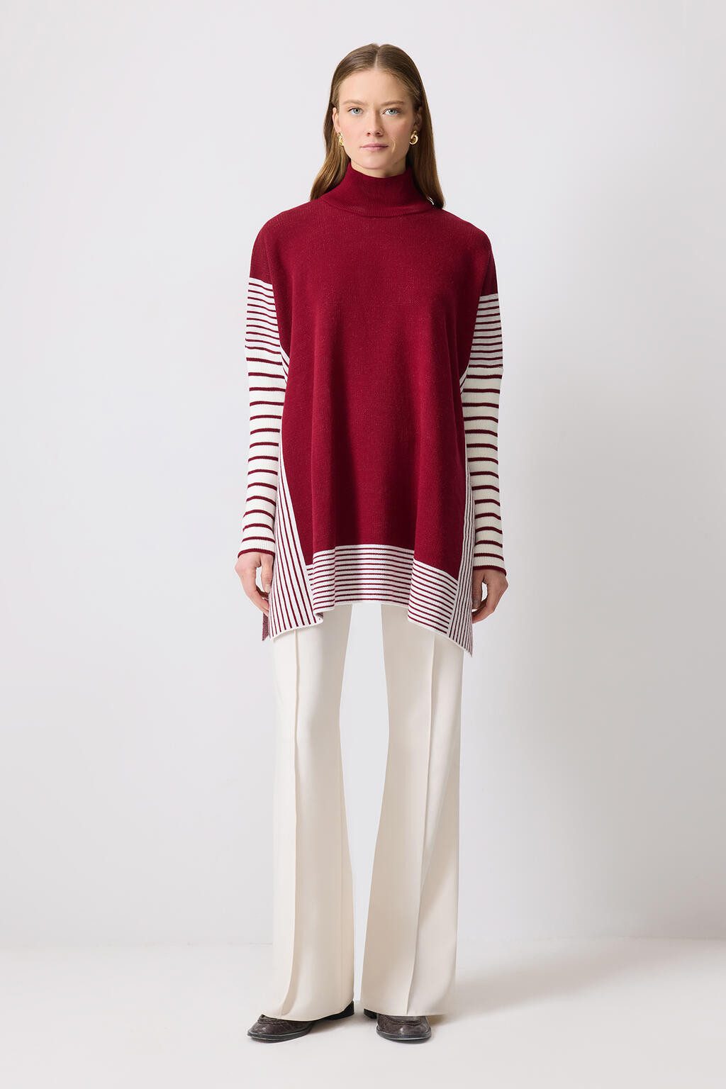 touche prive Tunika OVERSIZE-STRICKPULLOVER MIT SCHLITZ