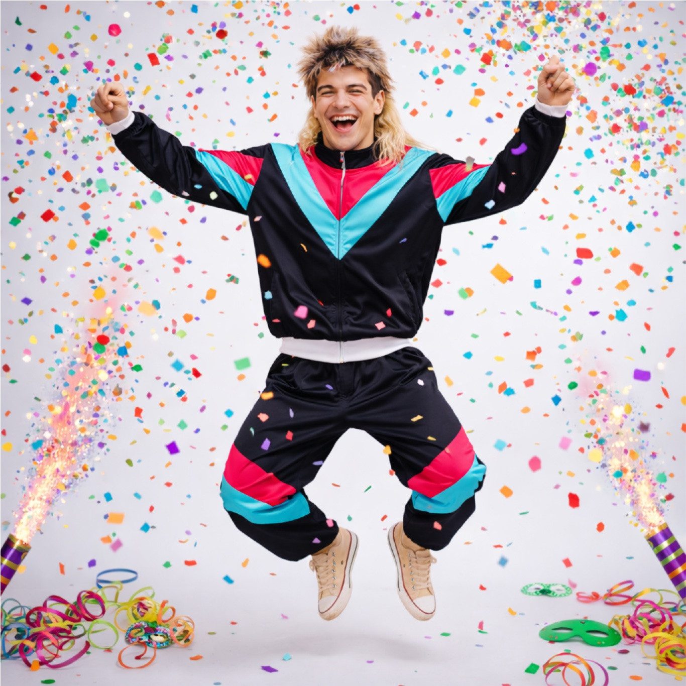 Costumed Kostüm 80er 90er Jahre Jogginganzug - Retro Bad Taste Fasching & K günstig online kaufen