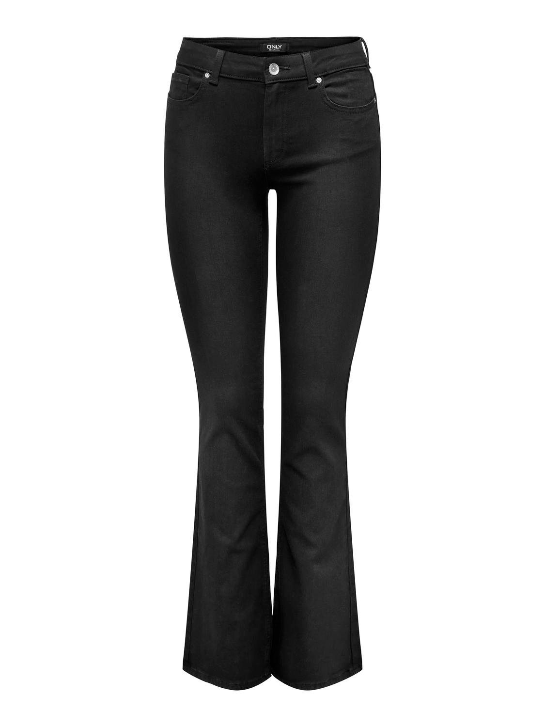 ONLY Onlblush Mid Straight DNM Rea2343 Noos, zwart denim, (L) W x 30L