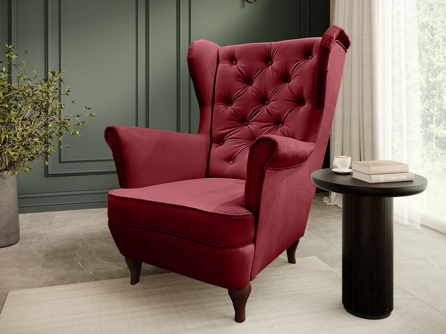 Beautysofa Ohrensessel Sessel FALCO Chesterfield Wohnzimmersessel Fernsehse günstig online kaufen