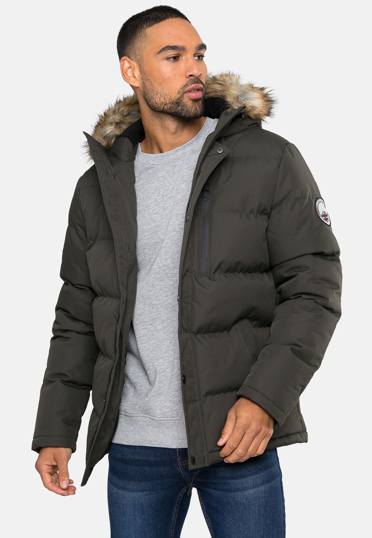 Threadbare Steppjacke THB Jacket Arnwood Padded (1-St) mit kuscheliger Kapuze