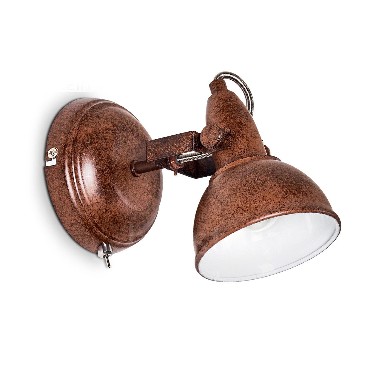 hofstein Wandleuchte »Arazane« verstellbare Wandlampe aus Metall in Rostbraun/Weiß, ohne Leuchtmittel, 1xE14, Wandspot im Retro/Vintage Design