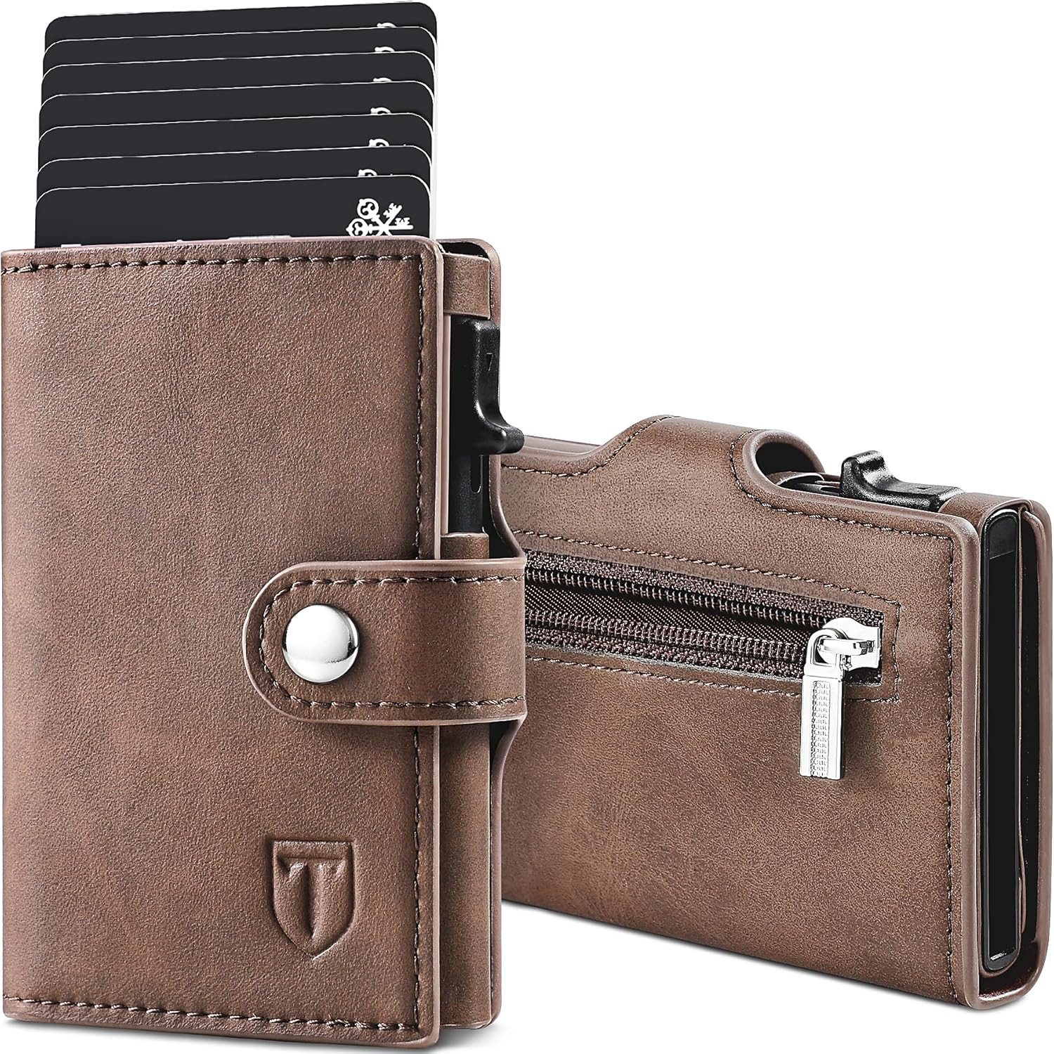 Geldbörse Herren Slim Wallet aus Leder mit RFID-Schutz