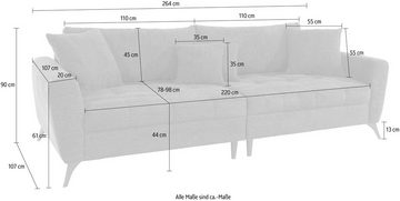 INOSIGN Big-Sofa Lörby, auch mit Aqua clean-Bezug, feine Steppung im Sitzbereich, lose Kissen