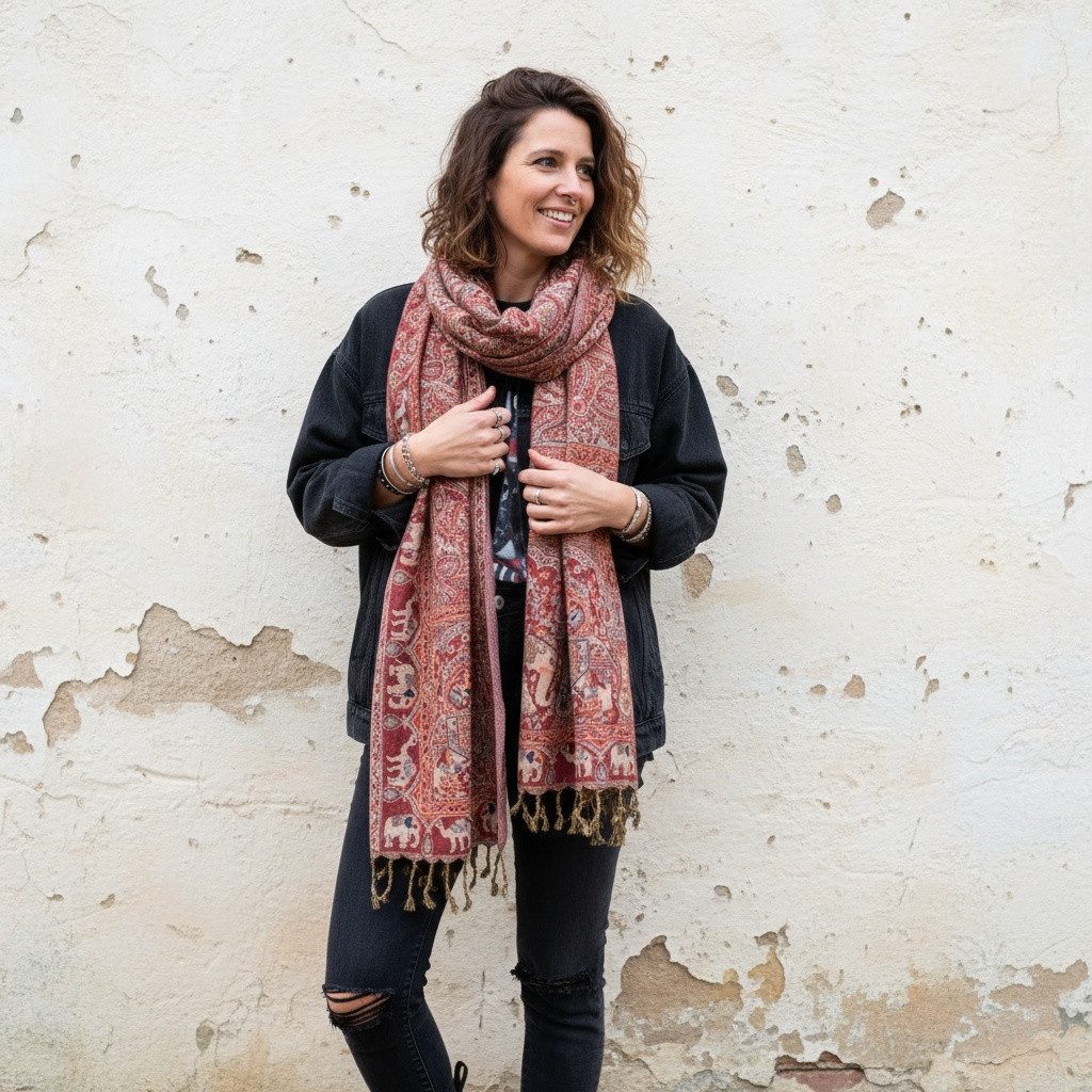 Guru-Shop Halstuch Indischer Schal, Schultertuch, Boho Stola mit.. günstig online kaufen