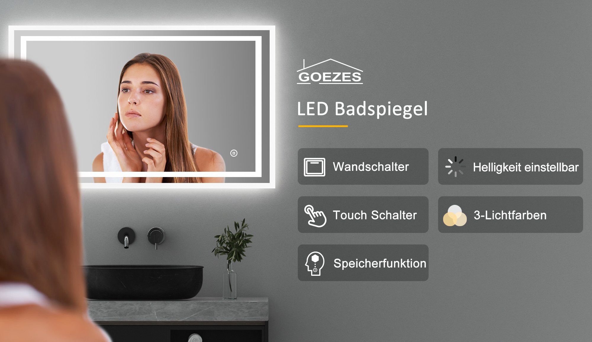 WDWRITTI Badspiegel LED Spiegel mit Touch günstig online kaufen