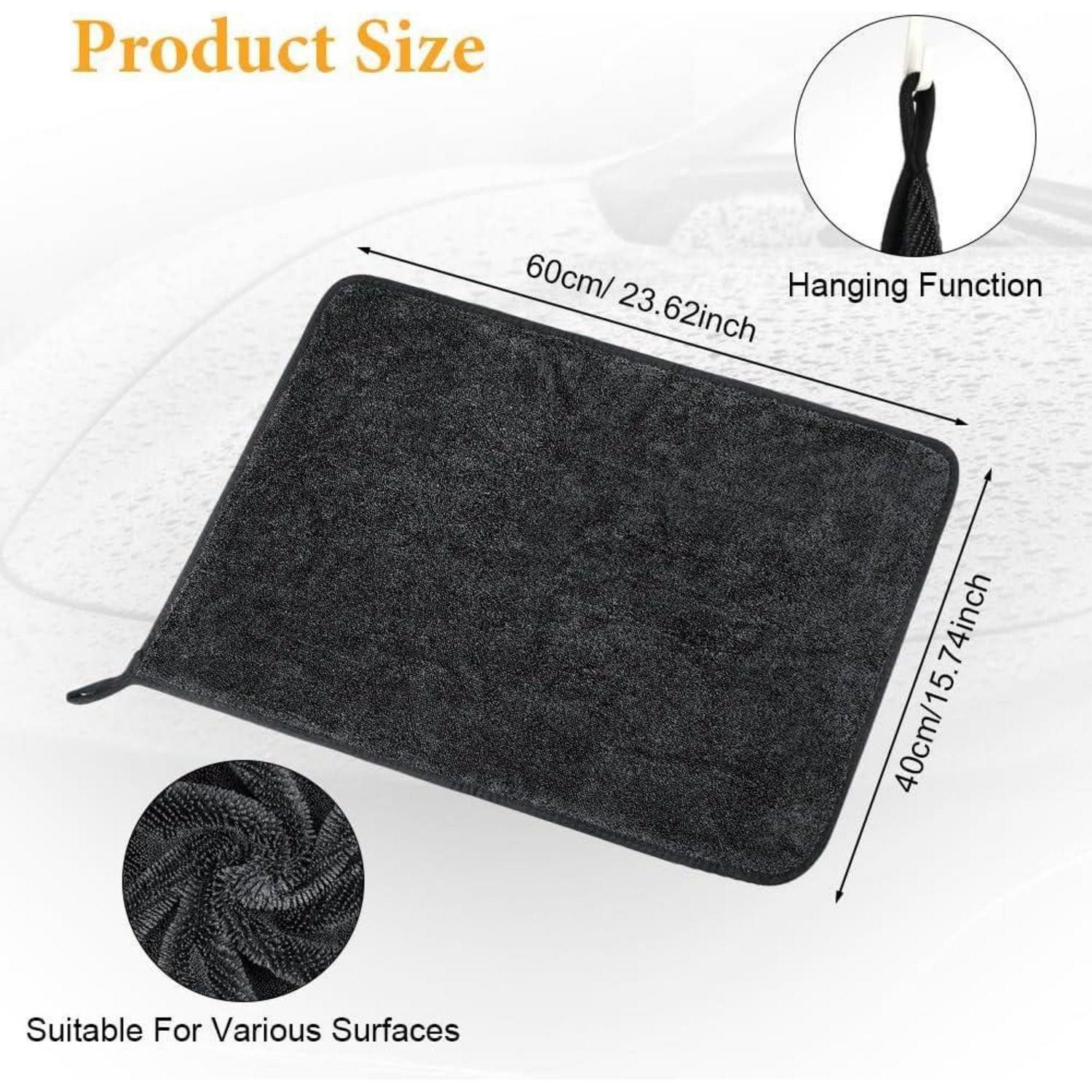 LuxusKollektion Trockentuch Mikrofaser 4er Pack schnelltrocknend 60x40 cm Auto Dusche Mikrofasertuch