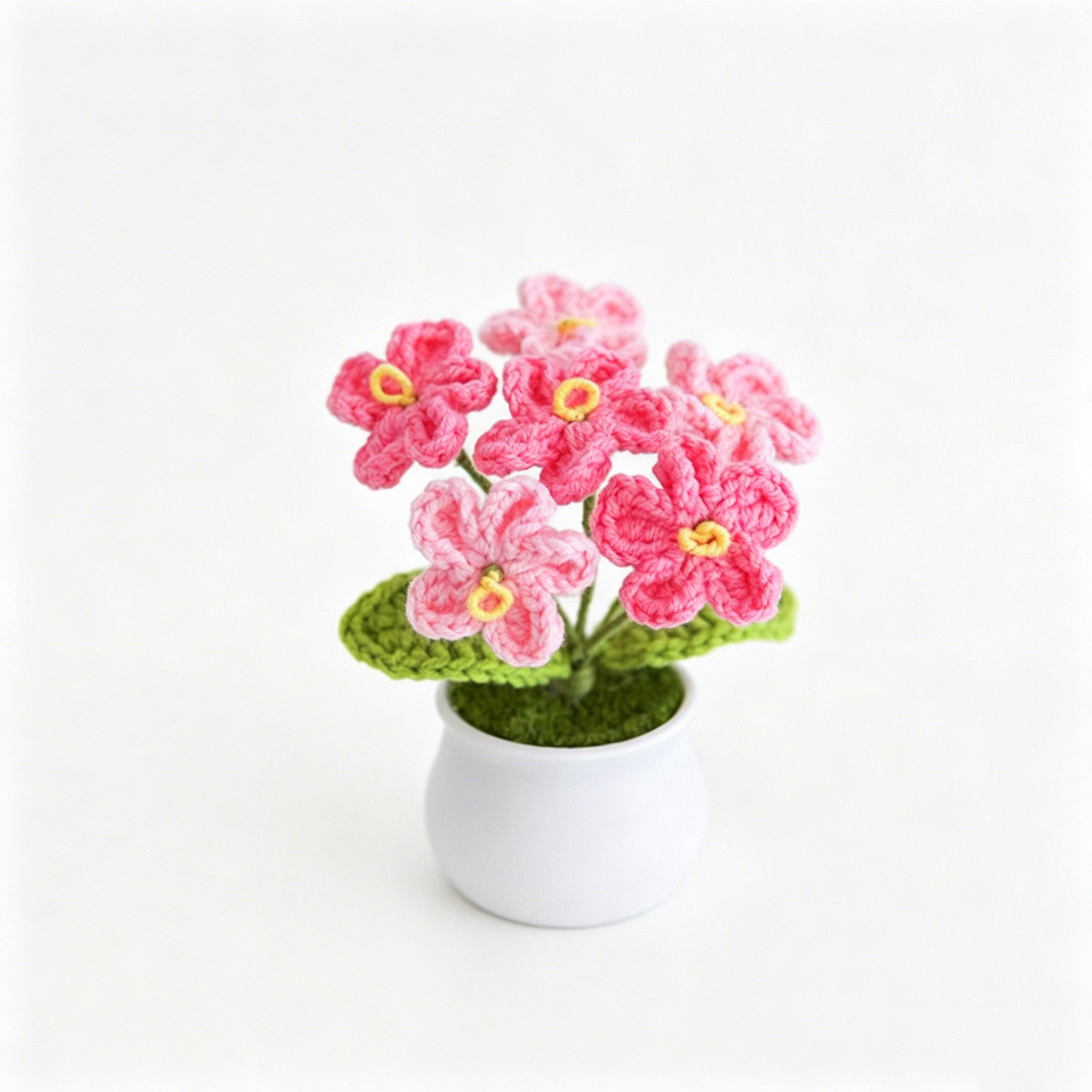 Kunstblume Häkelblume Blumen Topfpflanze Mini gestrickter Blumentopf, Sonnenblume, Agger, handgefertigte Häkelblume,Geeignet für die Dekoration von Zuhause