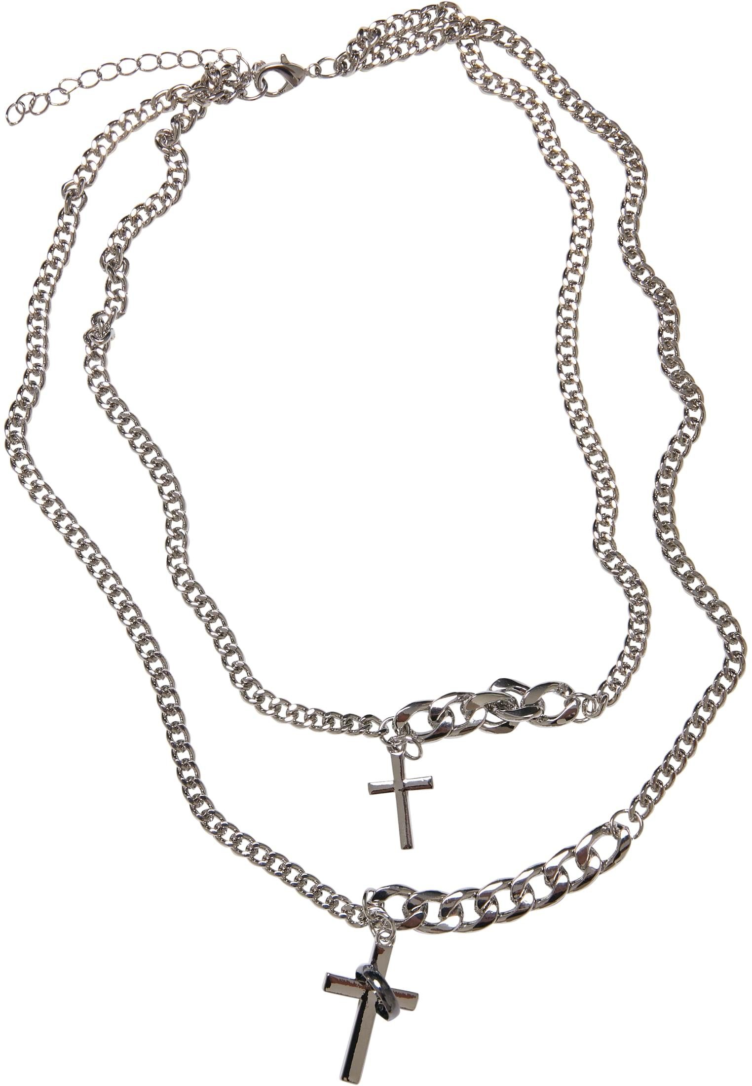 URBAN CLASSICS Schmuckset Accessoires Various Chain Cross Necklace (1-tlg) silver