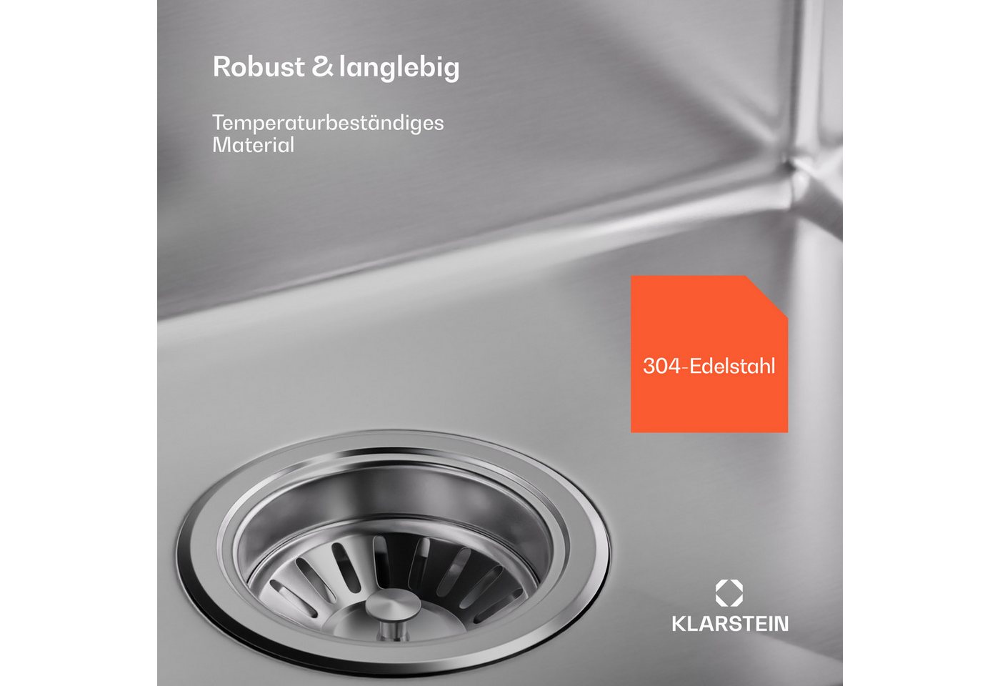 Thumbnail - Klarstein Küchenspüle TitanSteel, quadratisch, 450000/450000 cm, Edelstahl Küchenspüle Einbauspüle Spülbecken, Edelstahl...