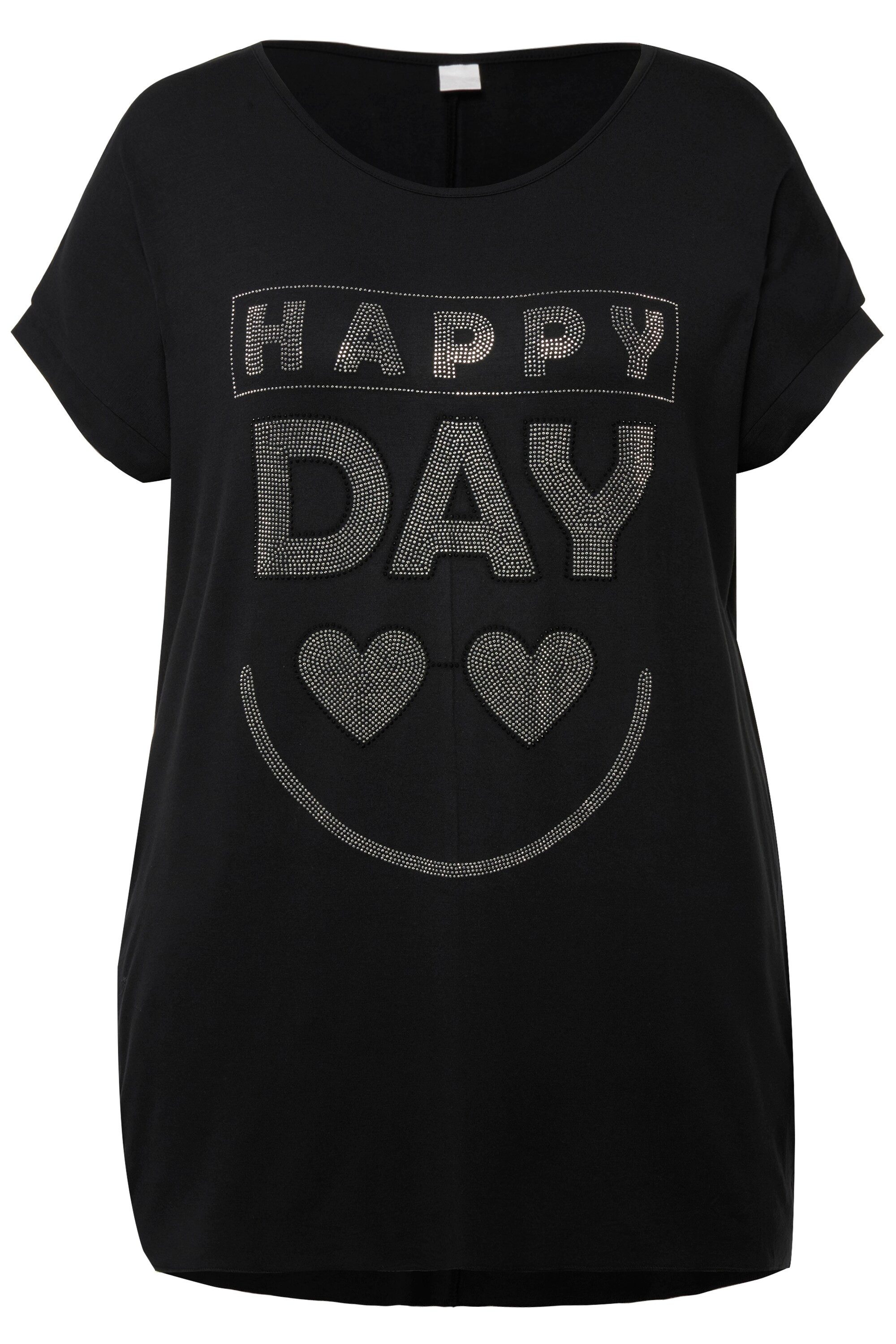 MIAMODA Longshirt T-Shirt oversized Glitzerstein-Herzen Rundhals günstig online kaufen