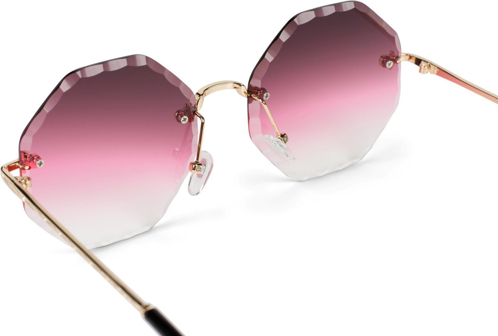 / (1-St) Gold Gestell Getönt Sonnenbrille Verlauf Bordeaux-Pink Glas styleBREAKER