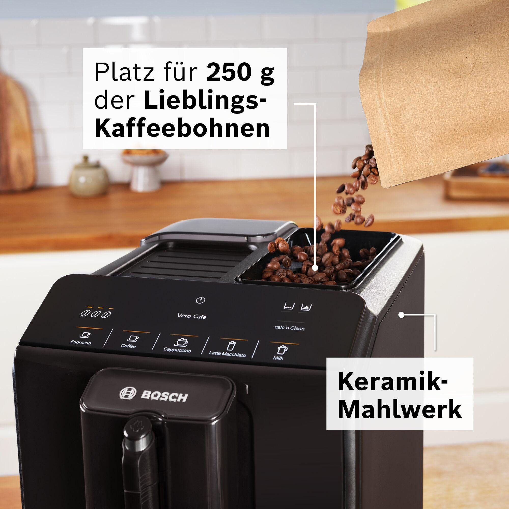 BOSCH Kaffeevollautomat Kaffeevollautomat mit MilkMagic Pro, Hauptmerkmale: One-Touch, MilkMagic Pro, Keramik-Mahlwerk, 15 bar