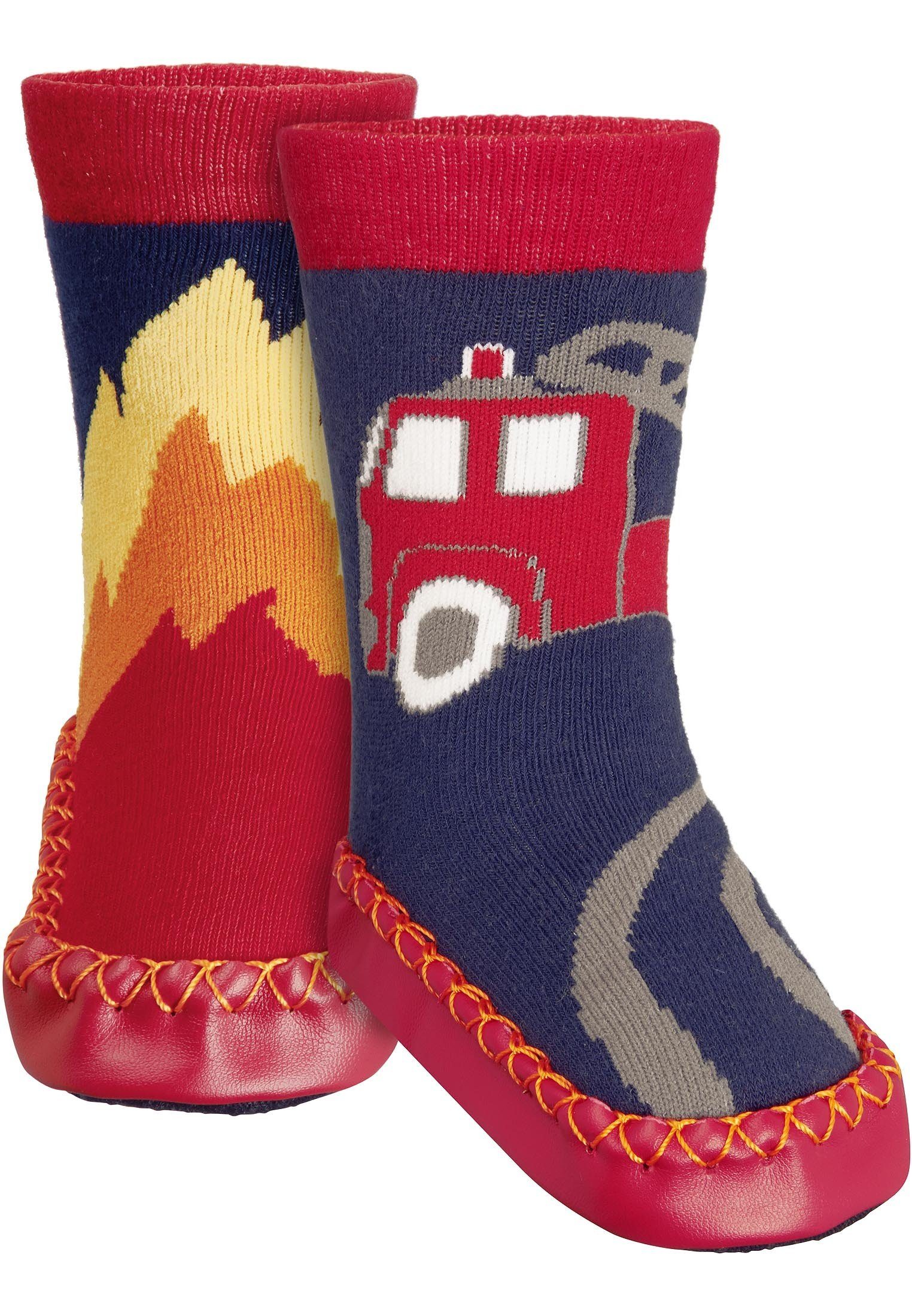 Playshoes Hüttenschuh Feuerwehr Hausschuh
