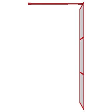 vidaXL Duschwanne Walk In Duschwand für Begehbare Dusche mit ESG Klarglas Rot 80x195 cm