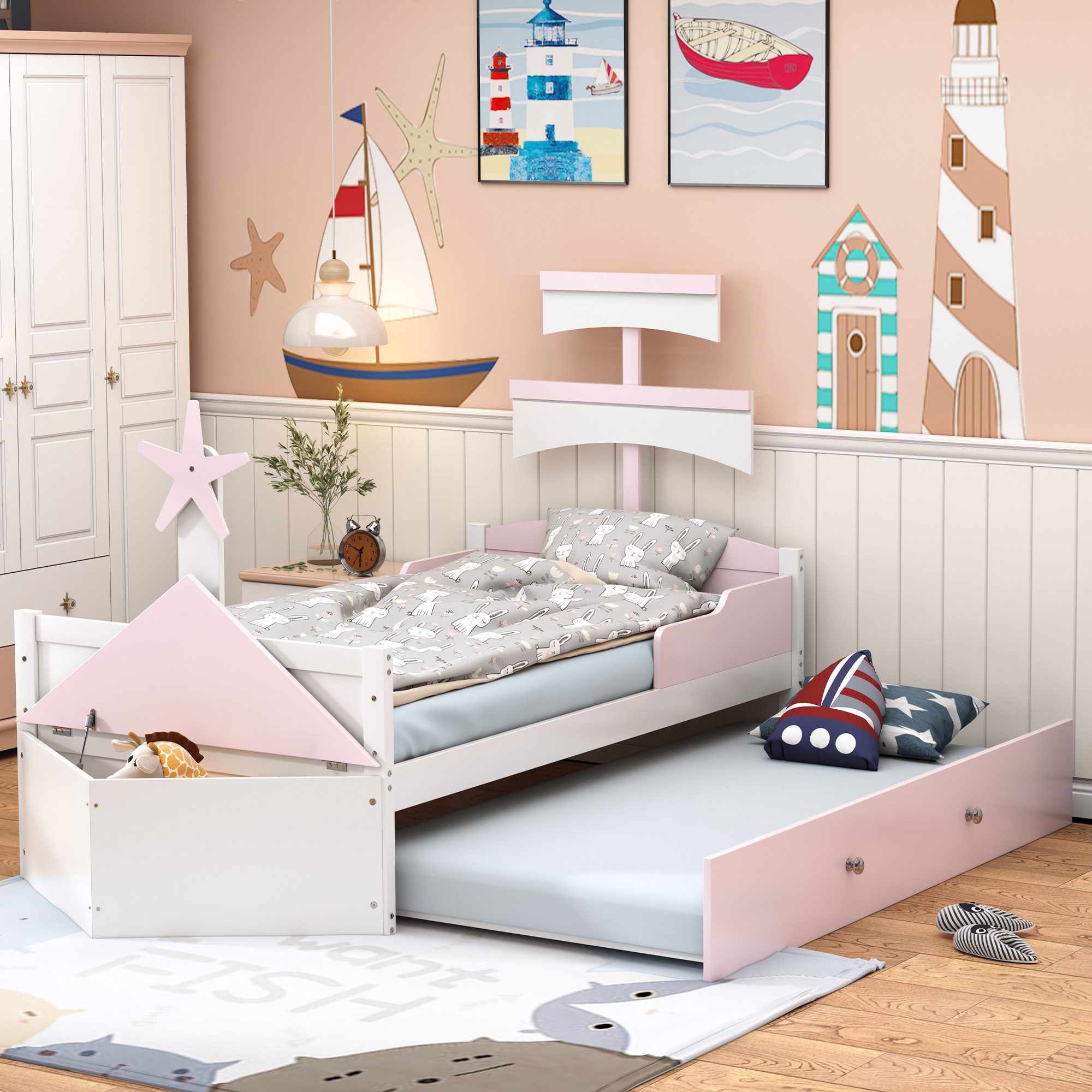 HAUSS SPOLE Kinderbett 90x200 cm Segelbootform, günstig online kaufen