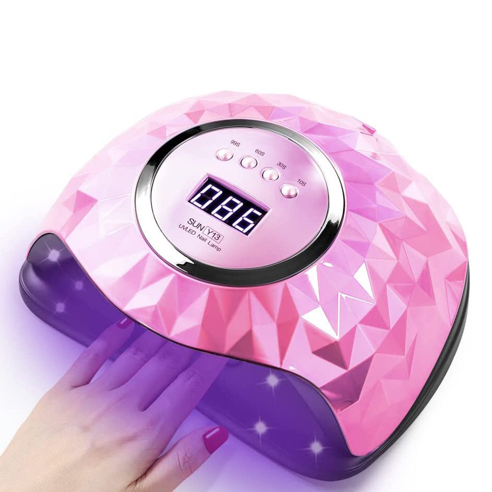 Comfy Mate Lichthärtungsgerät Nageltrockner Lampe, 220W LED UV Nagellampe, 99-Sekunden-Low-Heat-Modus,4 Timer-Einstellungen