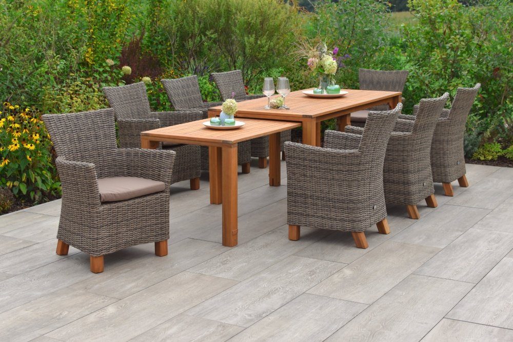 MERXX GartenEssgruppe, Sessel mit Akazienbeinen