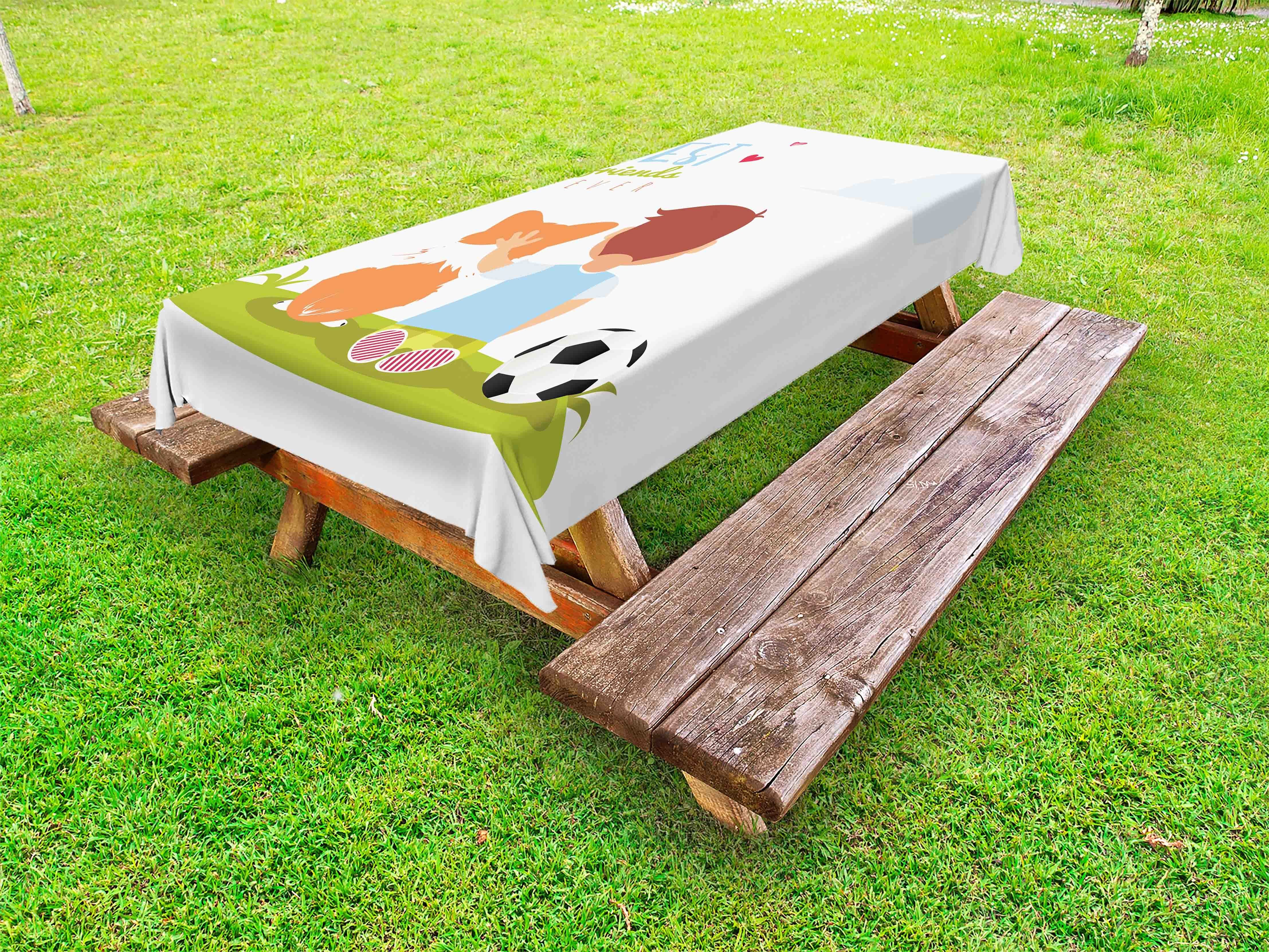 Abakuhaus Tischdecke dekorative waschbare Picknick-Tischdecke, Bester Freund Boy Hugging Hund | Tischdecken