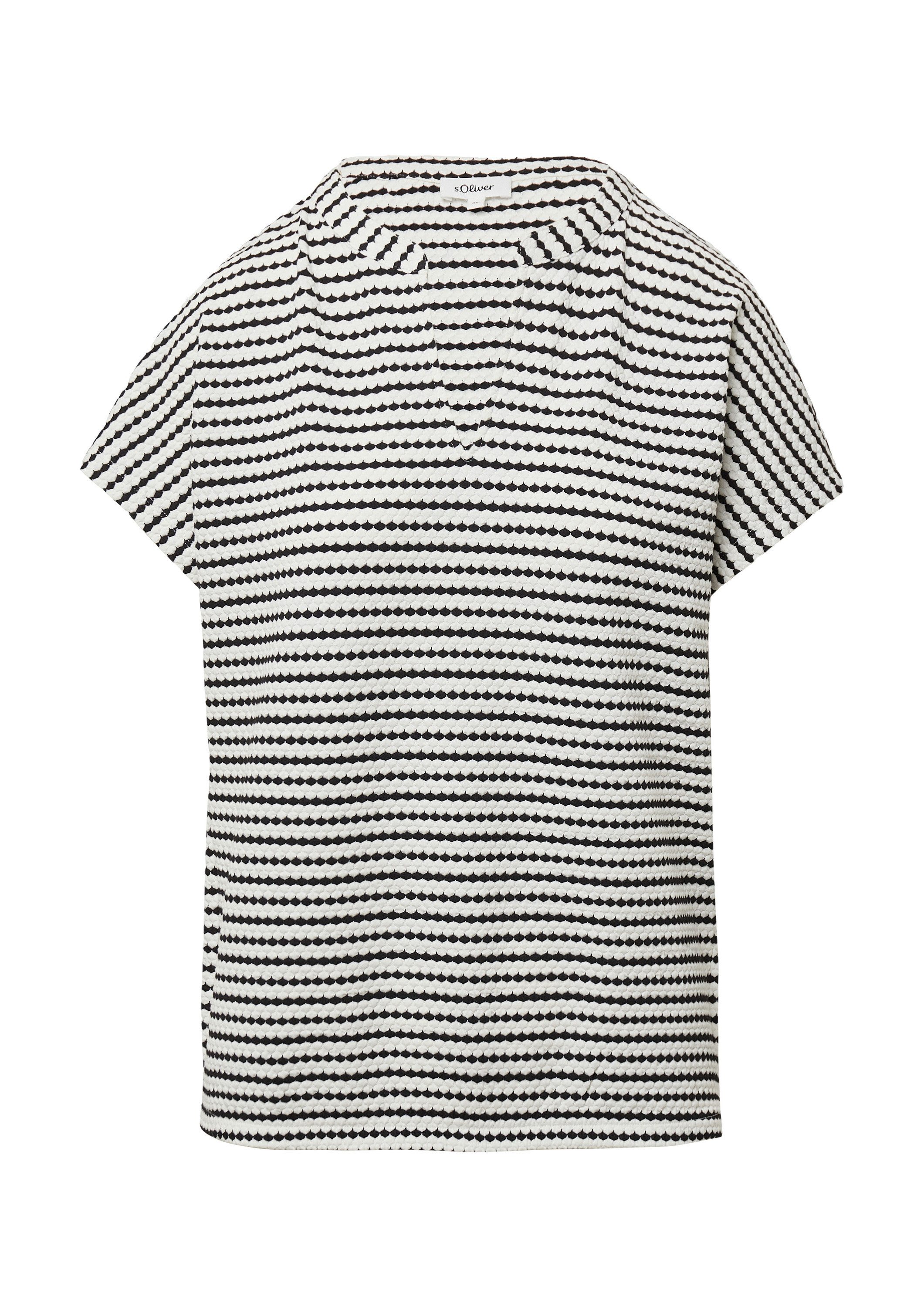 s.Oliver Kurzarmshirt T-Shirt Strukturiertes T-Shirt im O-Shape günstig online kaufen