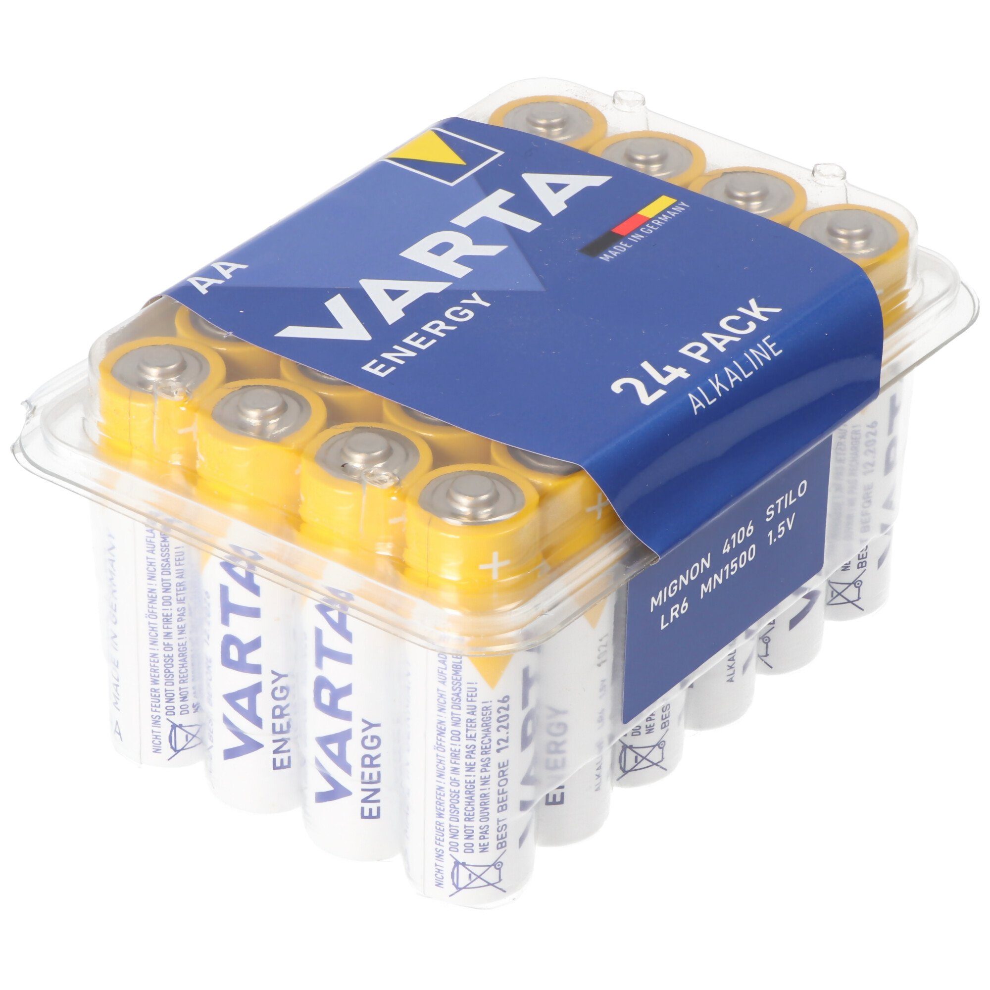 VARTA V) Batterie, AA kostenloser Mignon (1,5 24 inklusive Stück Batterie Varta LR6 Aufbewahr