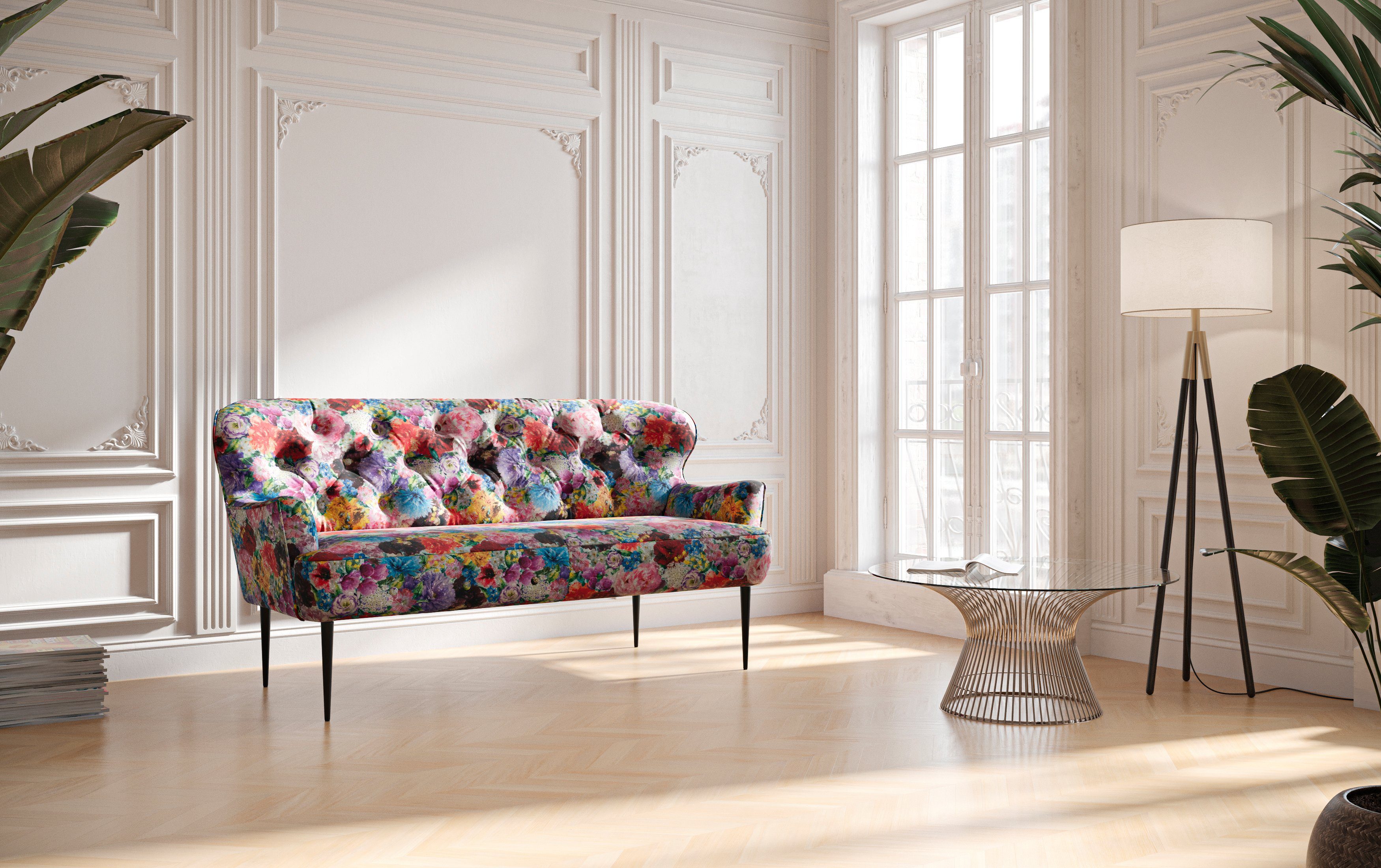 Home affaire 2,5-Sitzer Amber, mit Knopfheftung,in verschieden Stoffarten