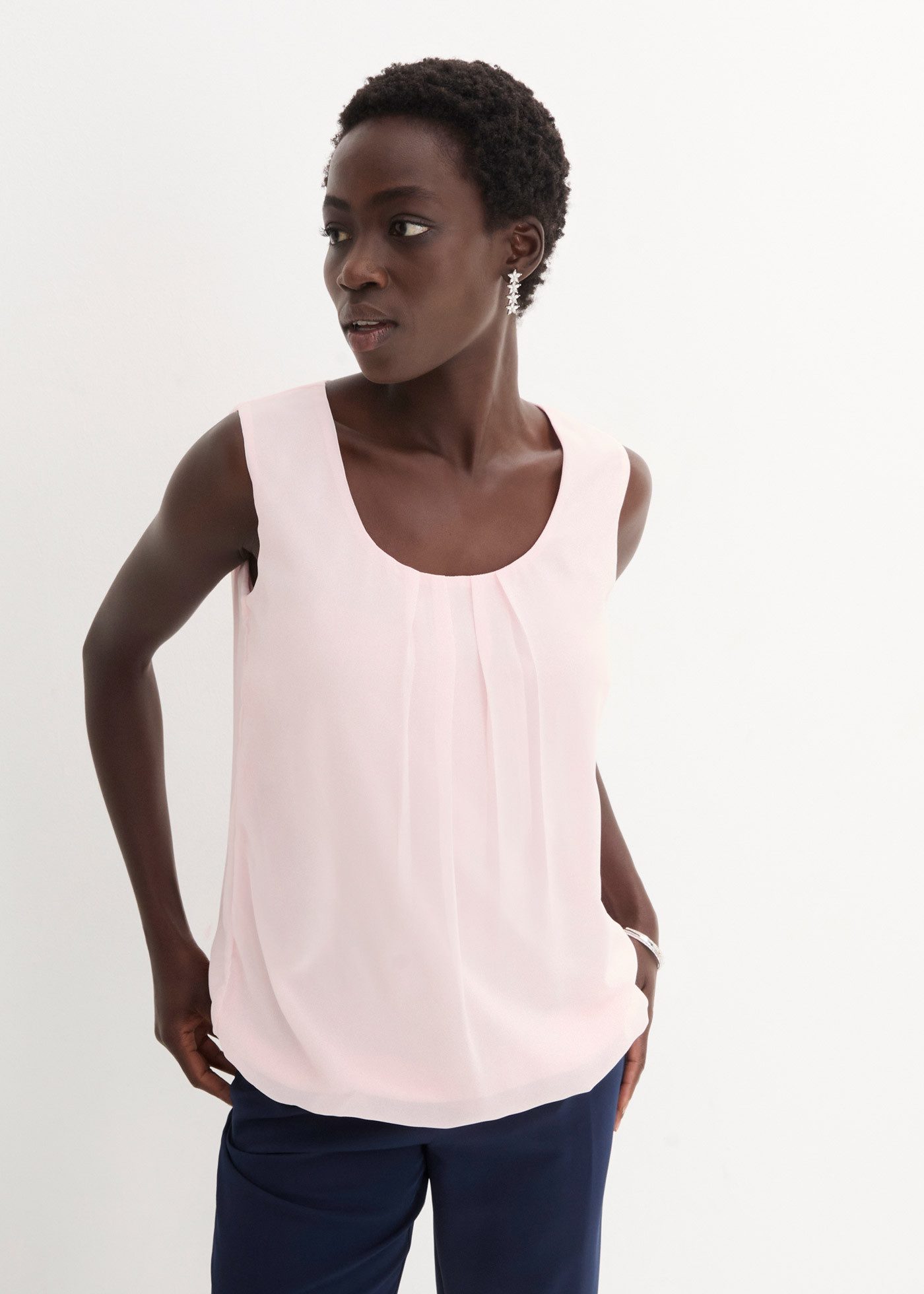 bonprix Blusentop lockerer Schnitt, für Frühjahrsmode und Sommermode, aus Polyester