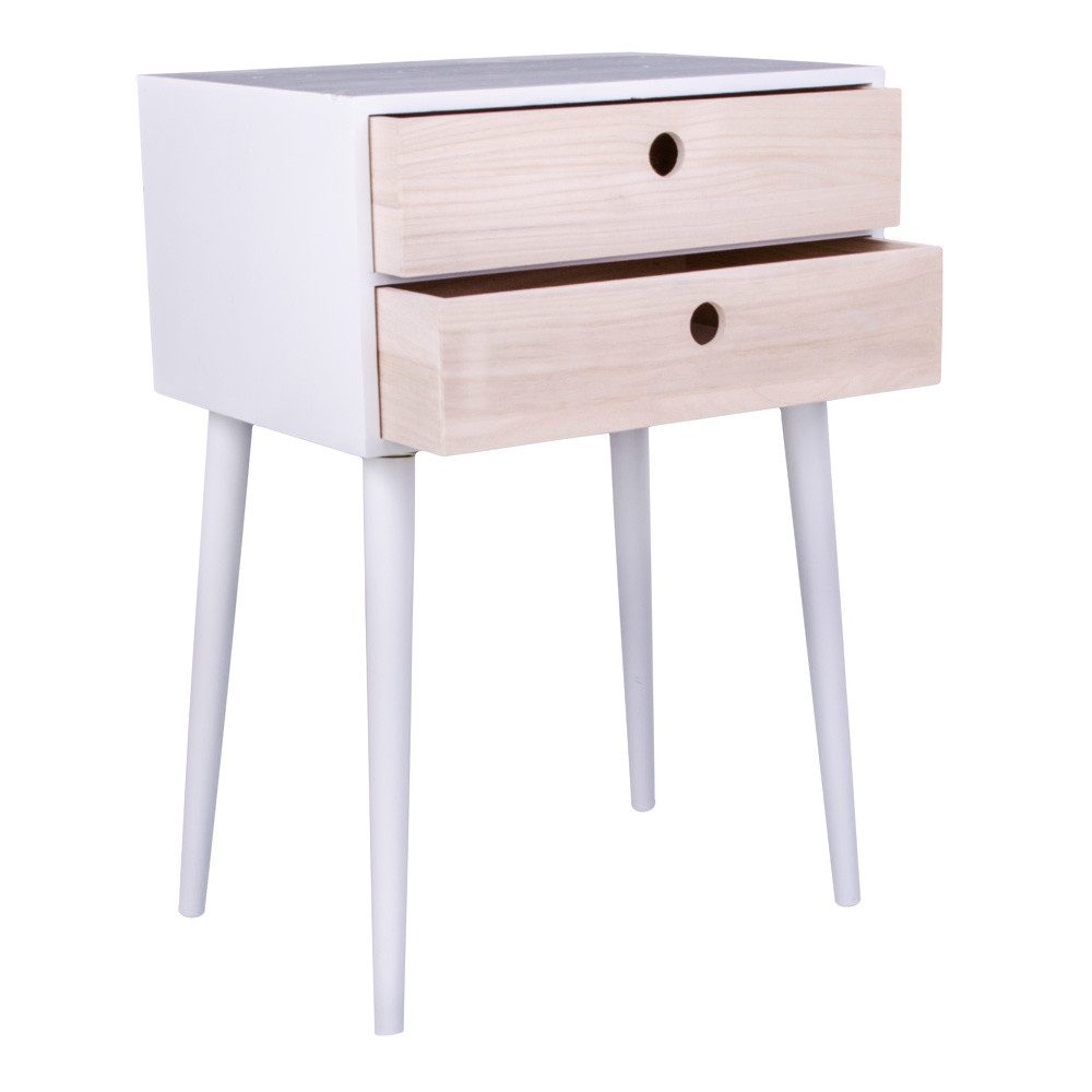 House Nordic Nachttisch in Weiss, Melamin - 32x65,5x45cm (BxHxT)