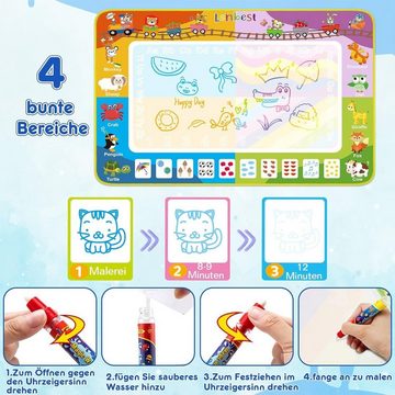 POPOLIC Kreativset 150×100cm Wasser Doodle Matte - Aqua Magic Doodle Matte, (Spielzeug, Kinderspielzeug, Montessori Spielzeug, Große Wassermalmatte), Spiele ab 1 2 3 Jahre